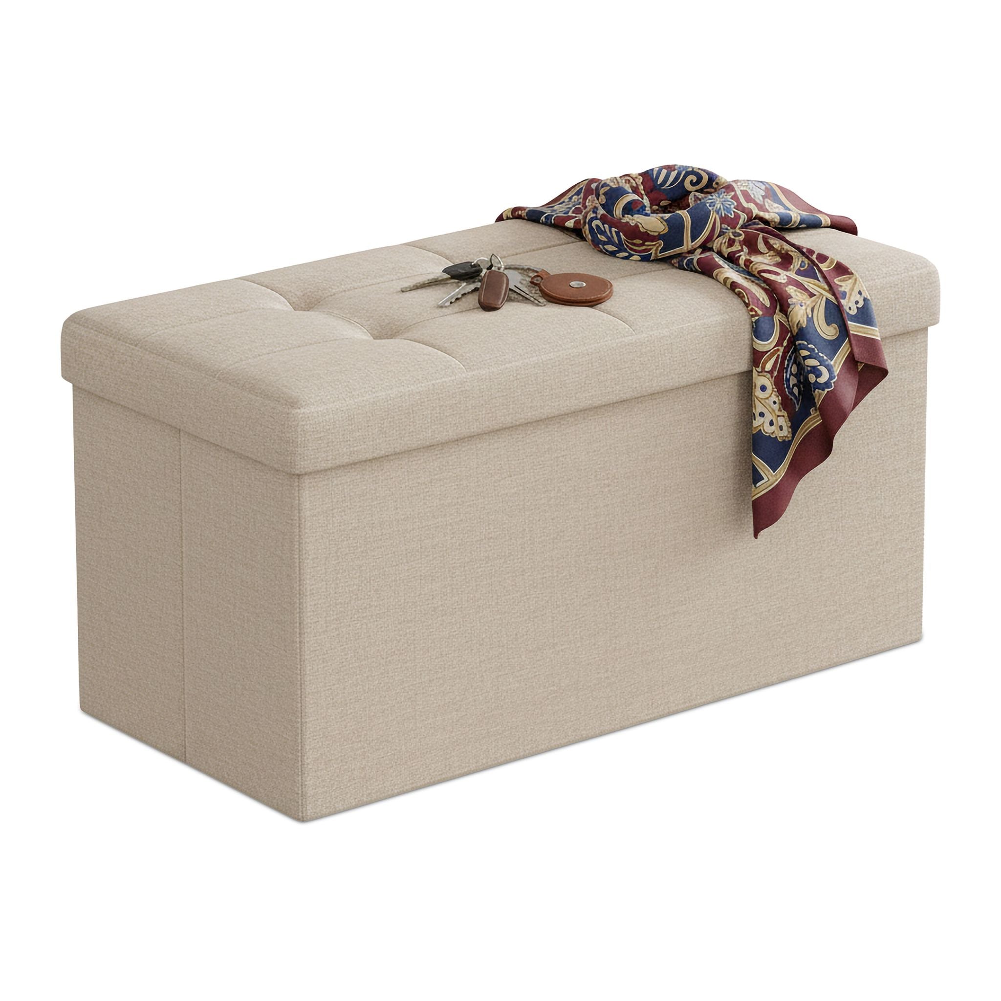 Sitzbank Stoff Beige von Relaxdays