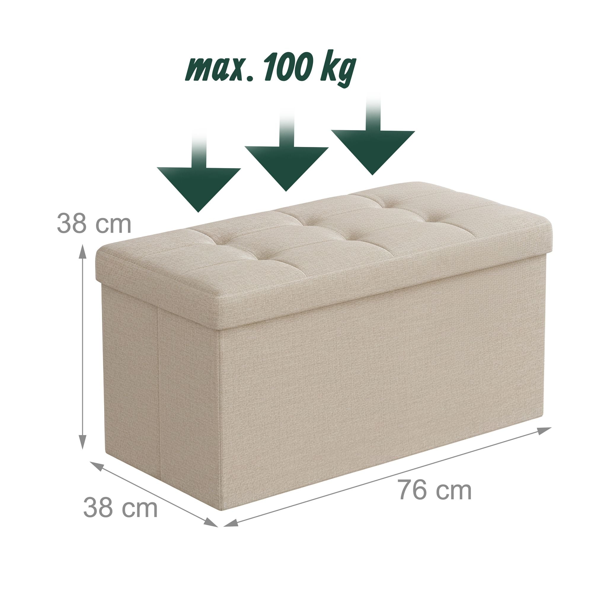 Sitzbank Stoff Beige von Relaxdays