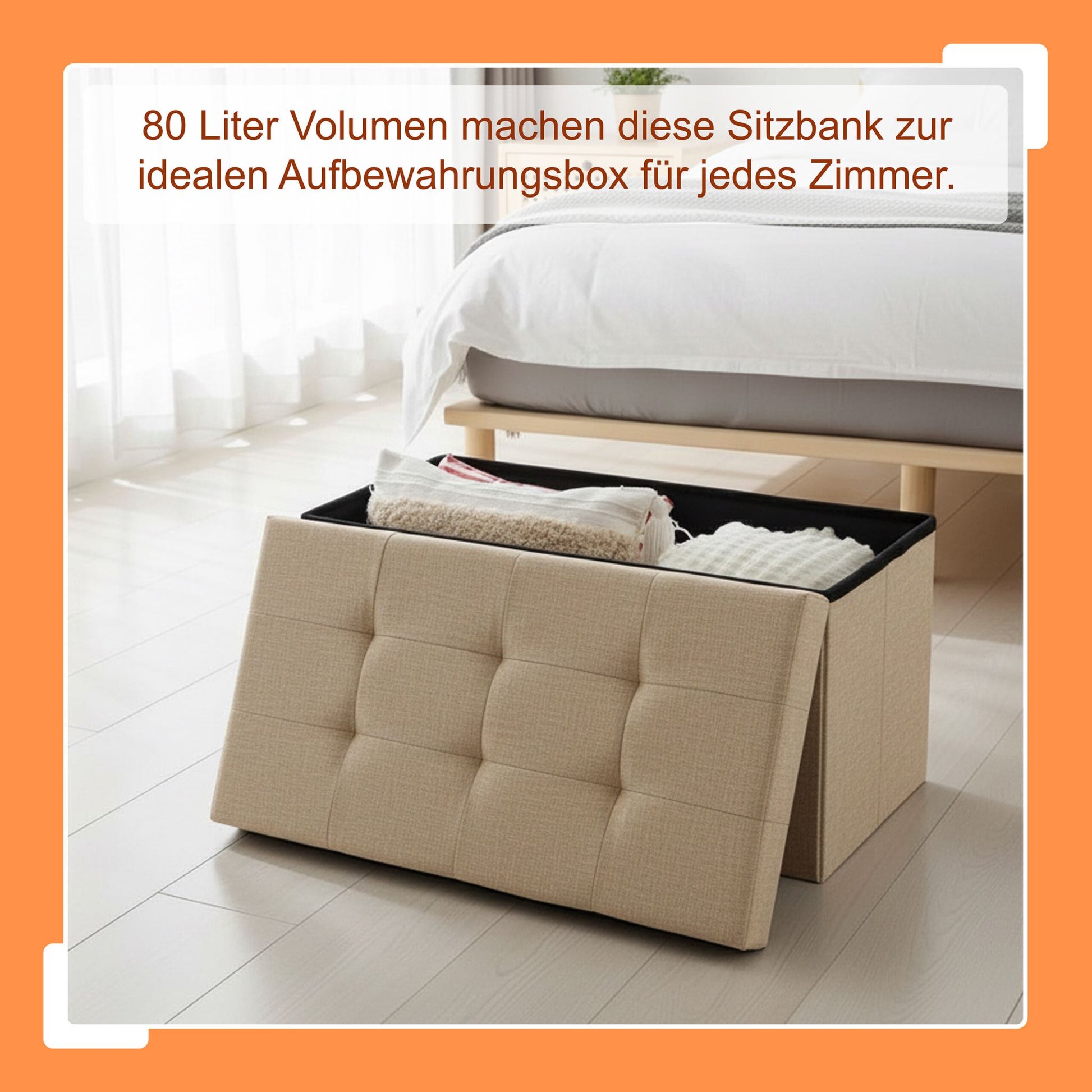 Sitzbank Stoff Beige von Relaxdays