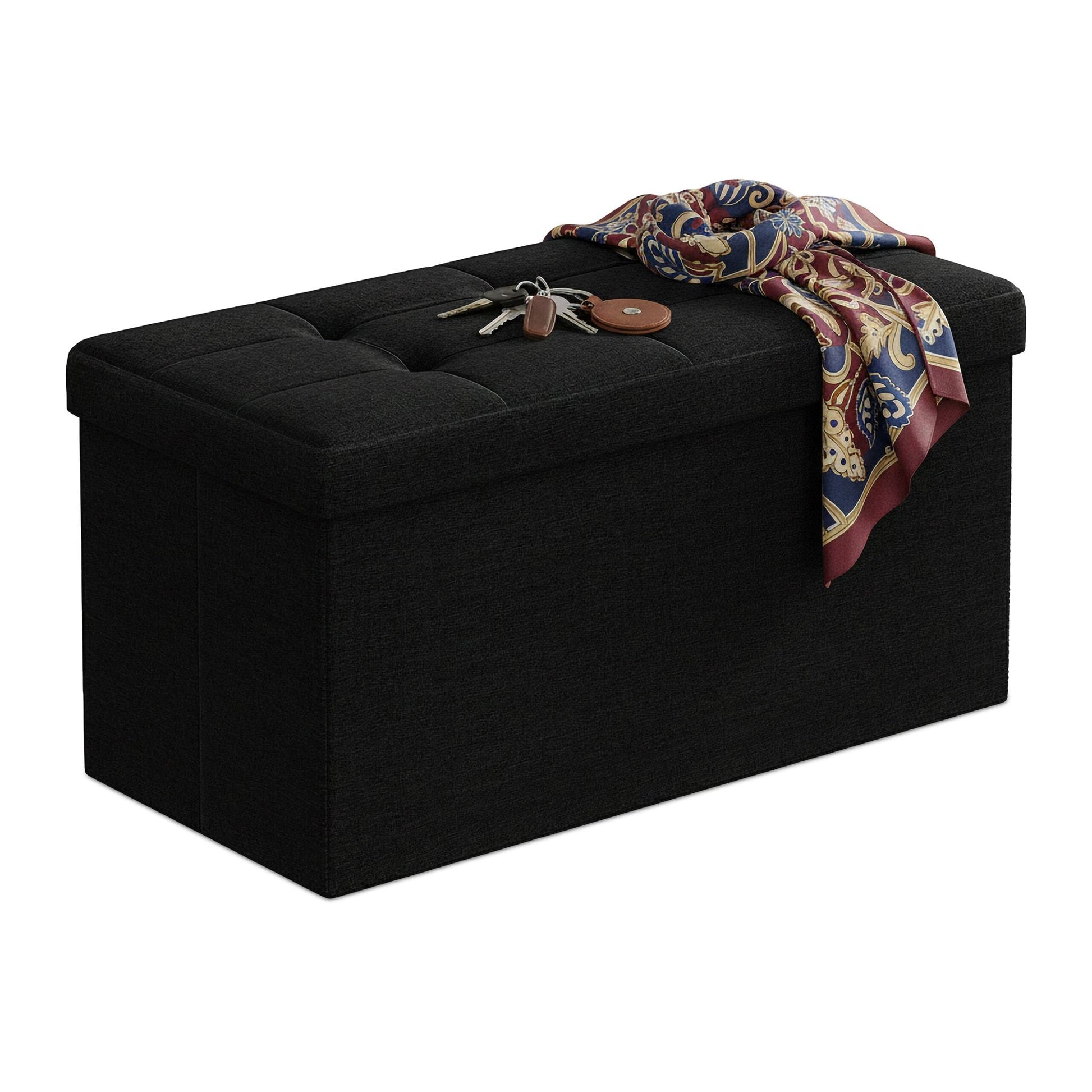 Sitzbank Stoff Schwarz von Relaxdays