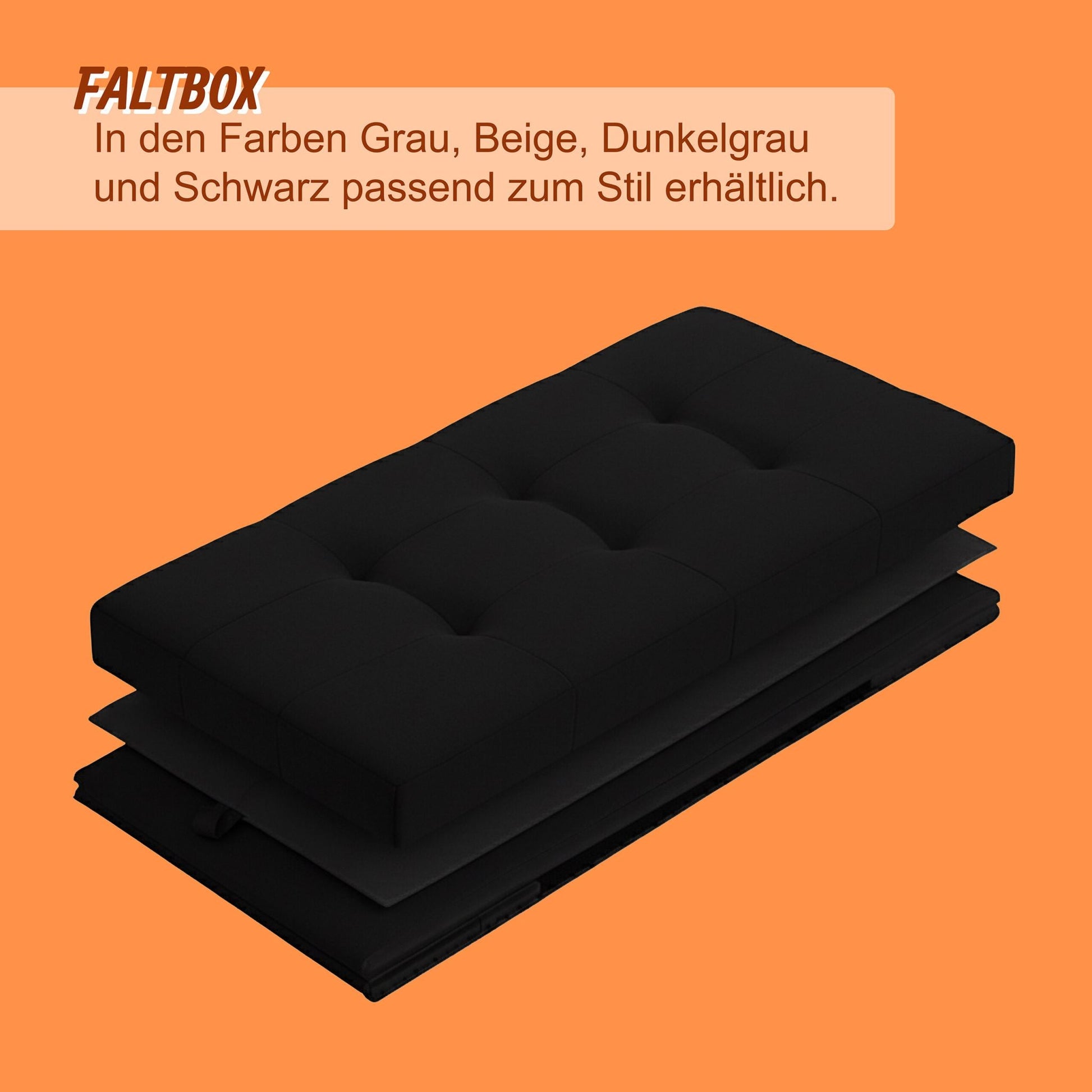 Sitzbank Stoff Schwarz von Relaxdays