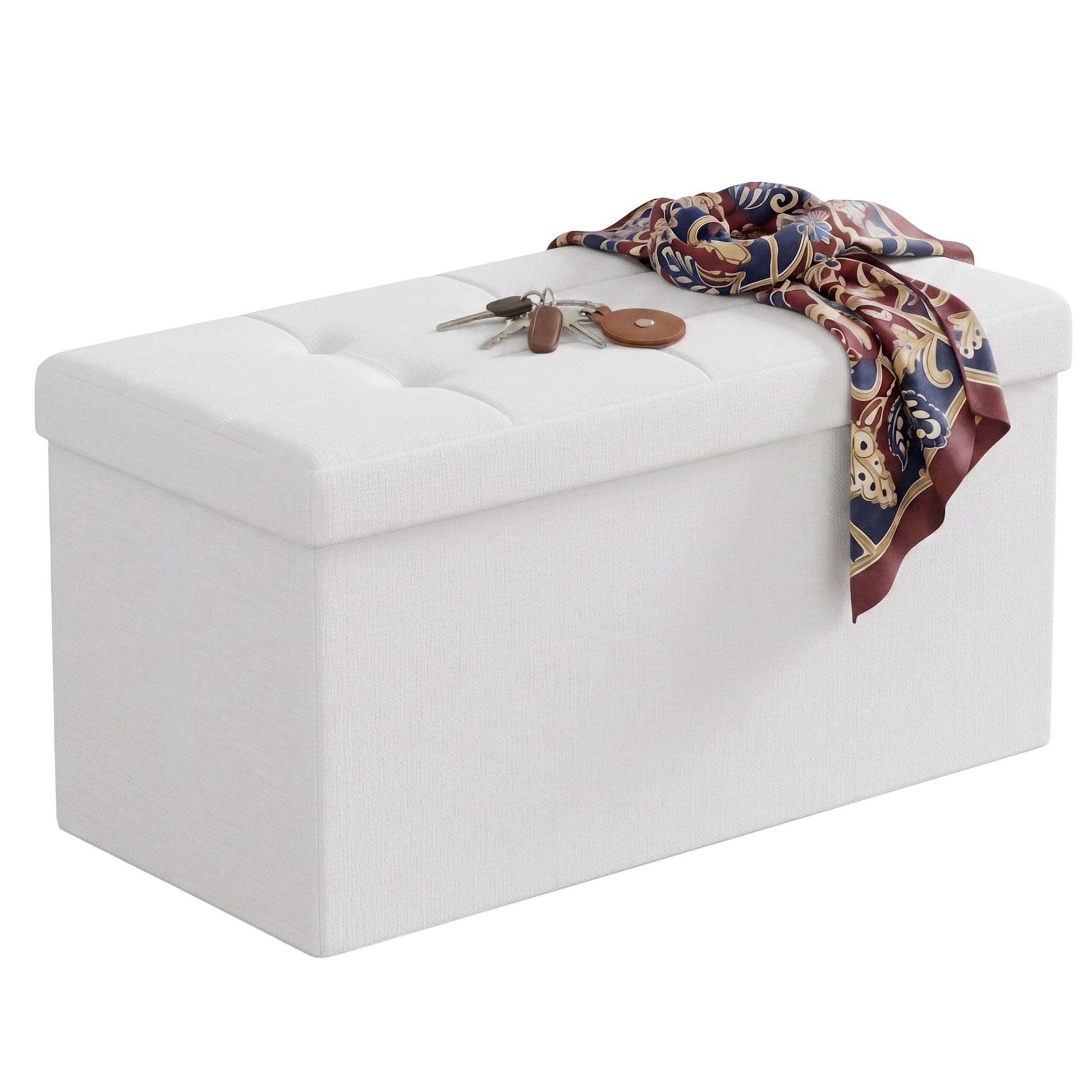 Sitzbank Stoff Weiss von Relaxdays