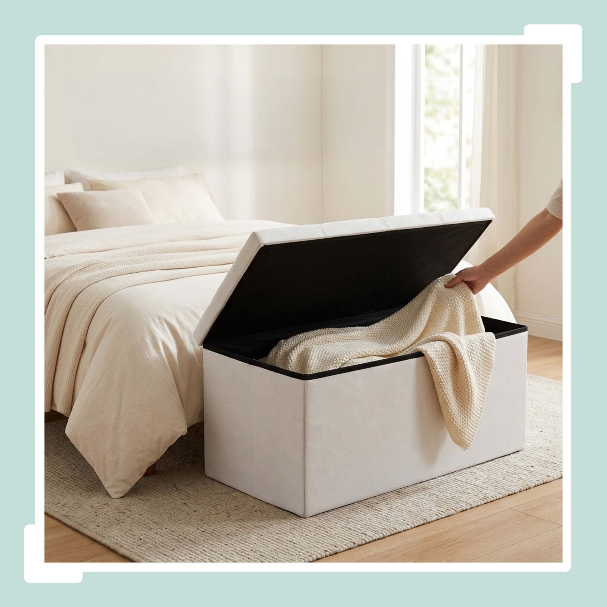 Sitzbank Stoff Weiss von Relaxdays