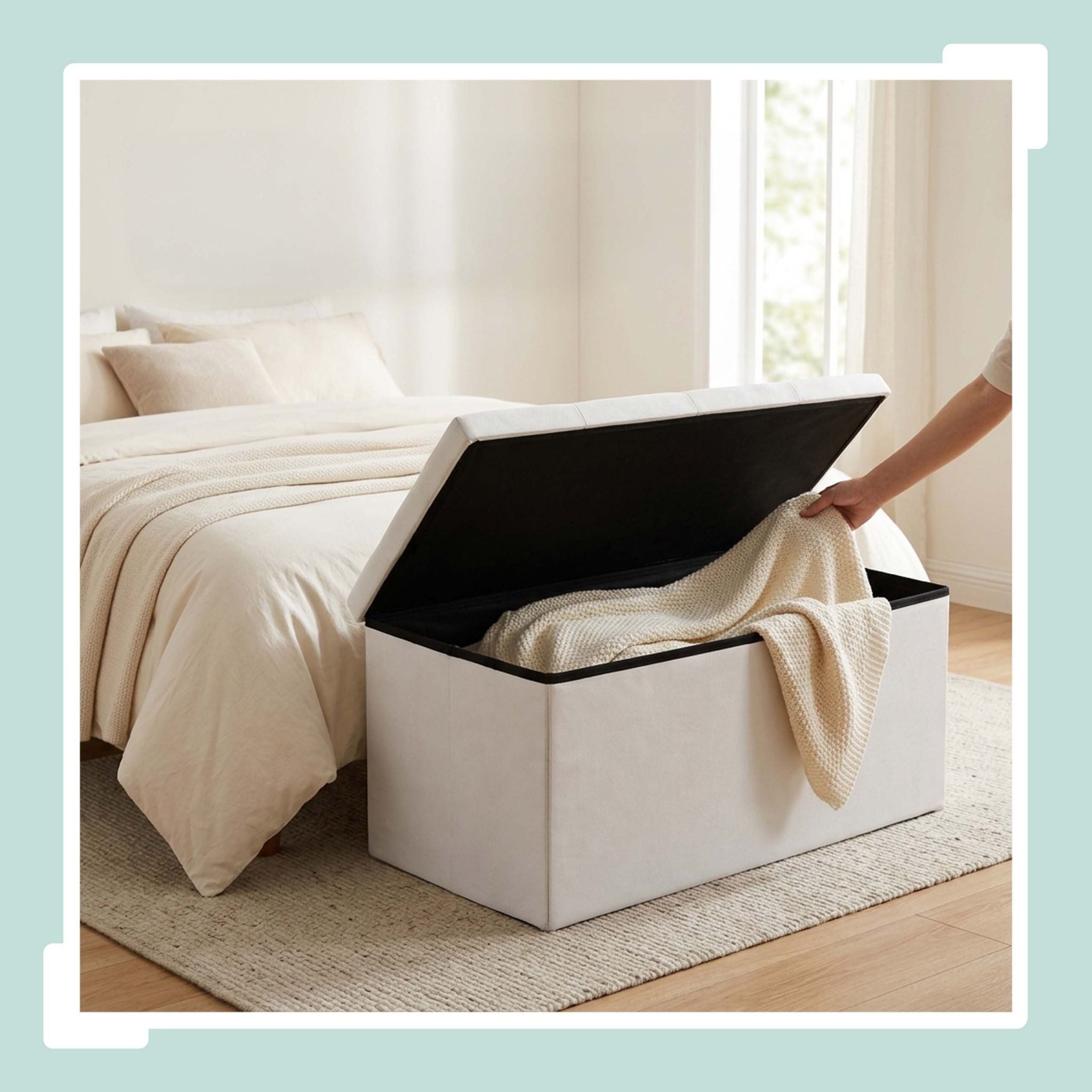Sitzbank Stoff Weiss von Relaxdays