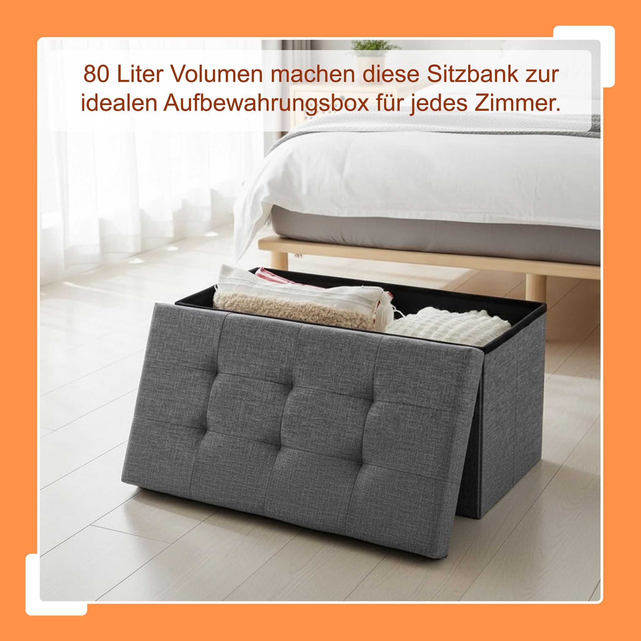 Sitzbank Stoff Anthrazit von Relaxdays