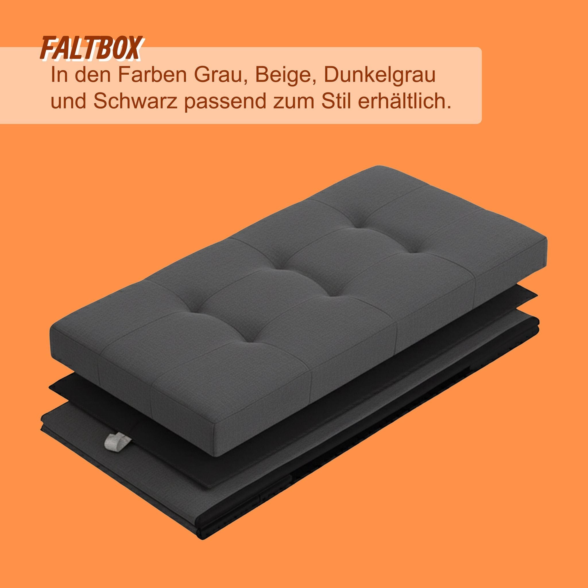 Sitzbank Stoff Anthrazit von Relaxdays
