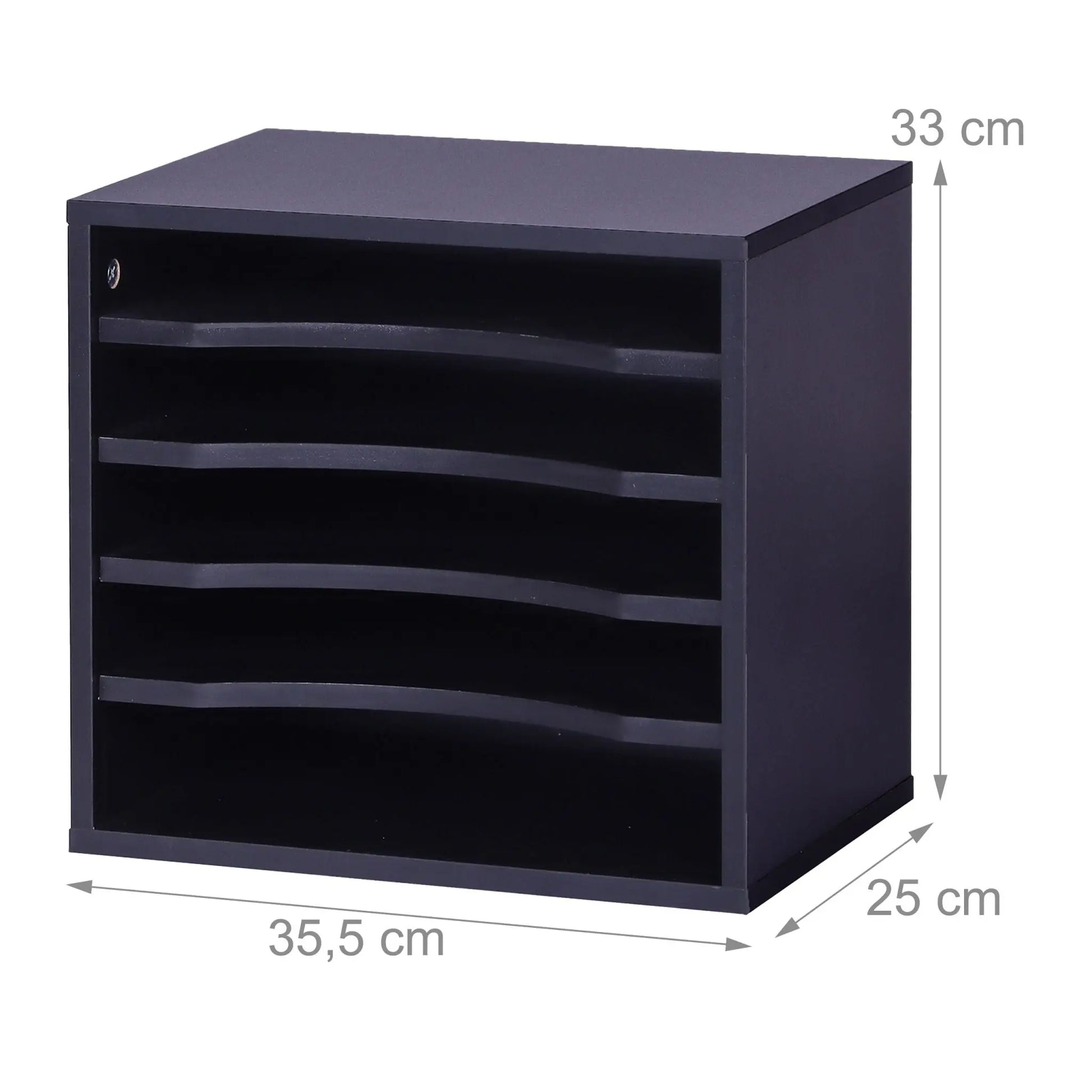 Dokumentenablage 5 Fächer Schwarz von Relaxdays