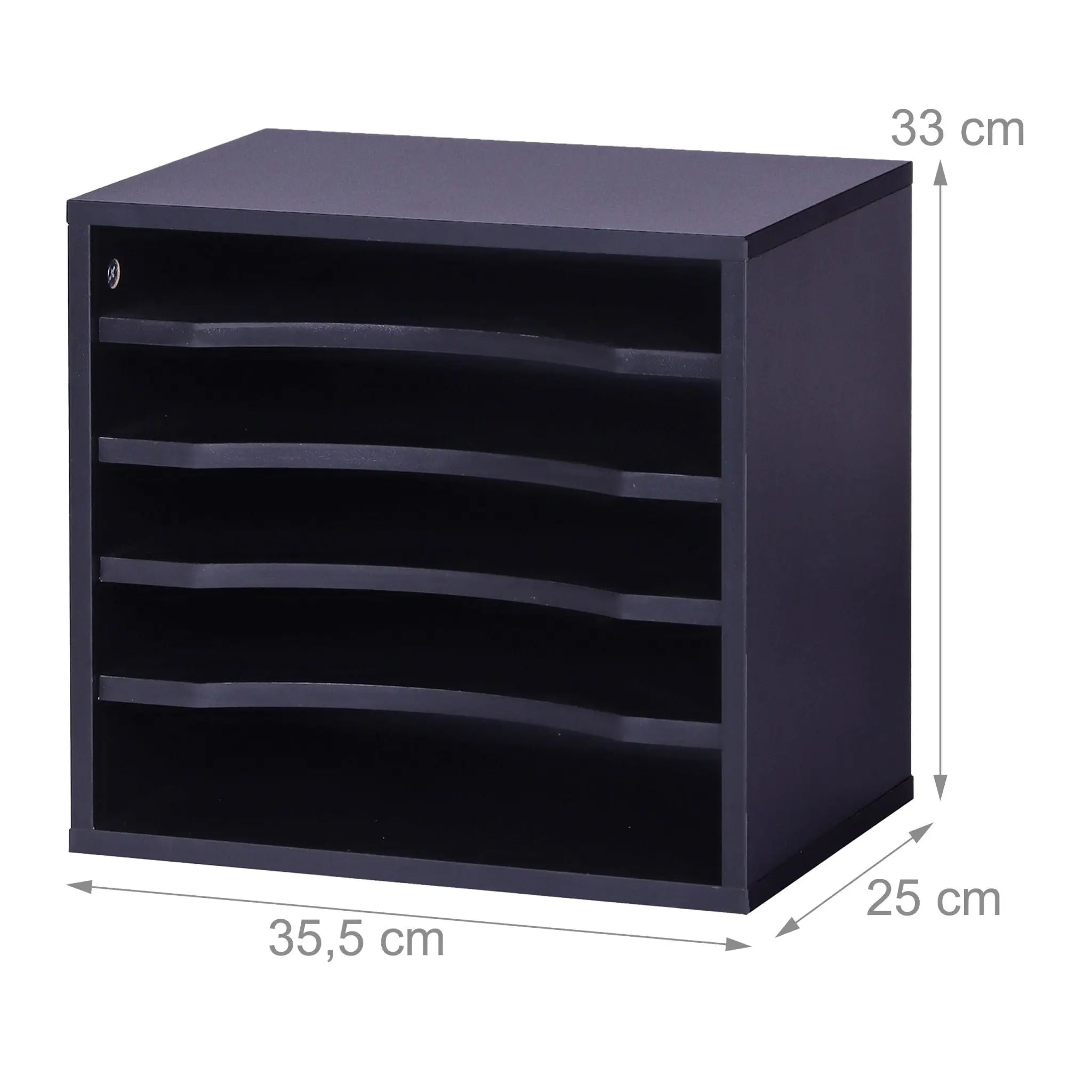 Dokumentenablage 5 Fächer Schwarz von Relaxdays