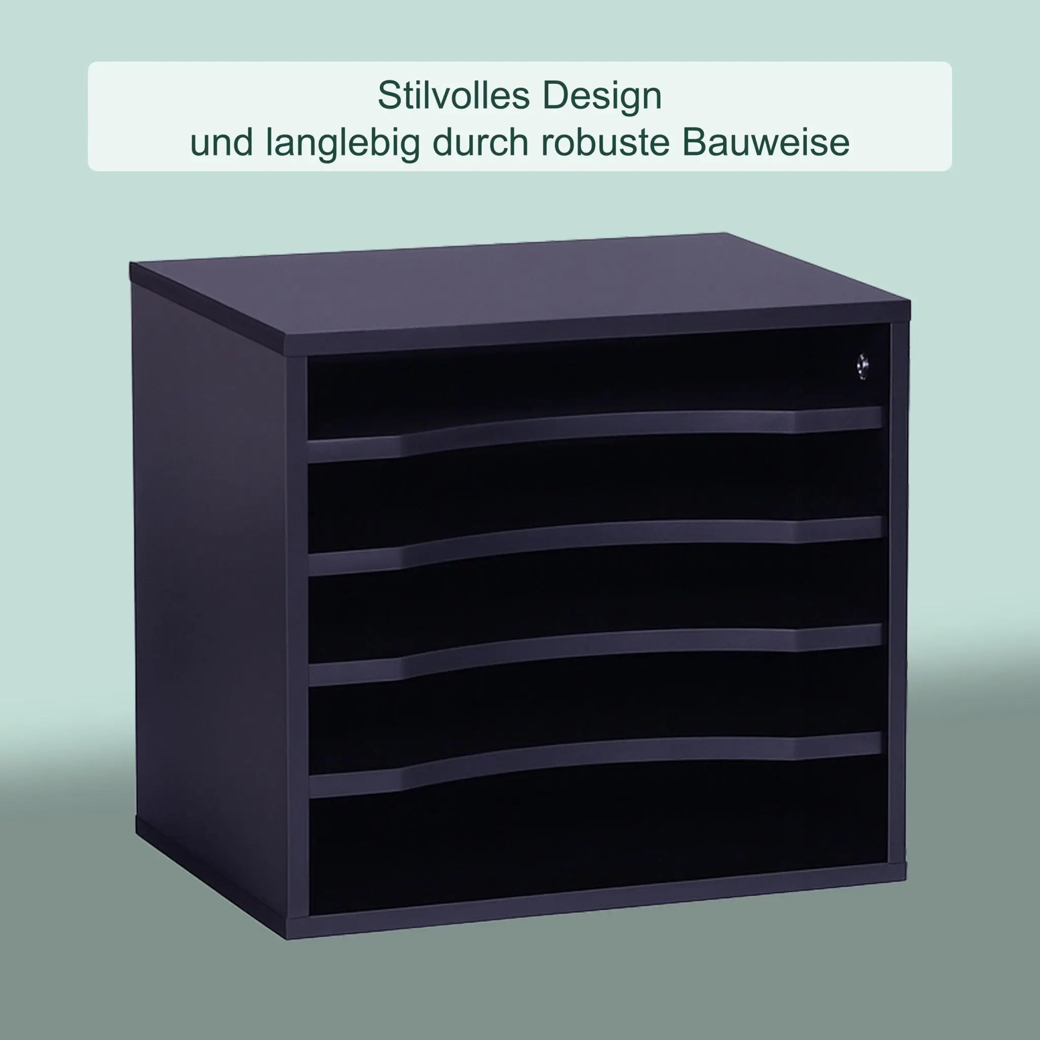 Dokumentenablage 5 Fächer Schwarz von Relaxdays