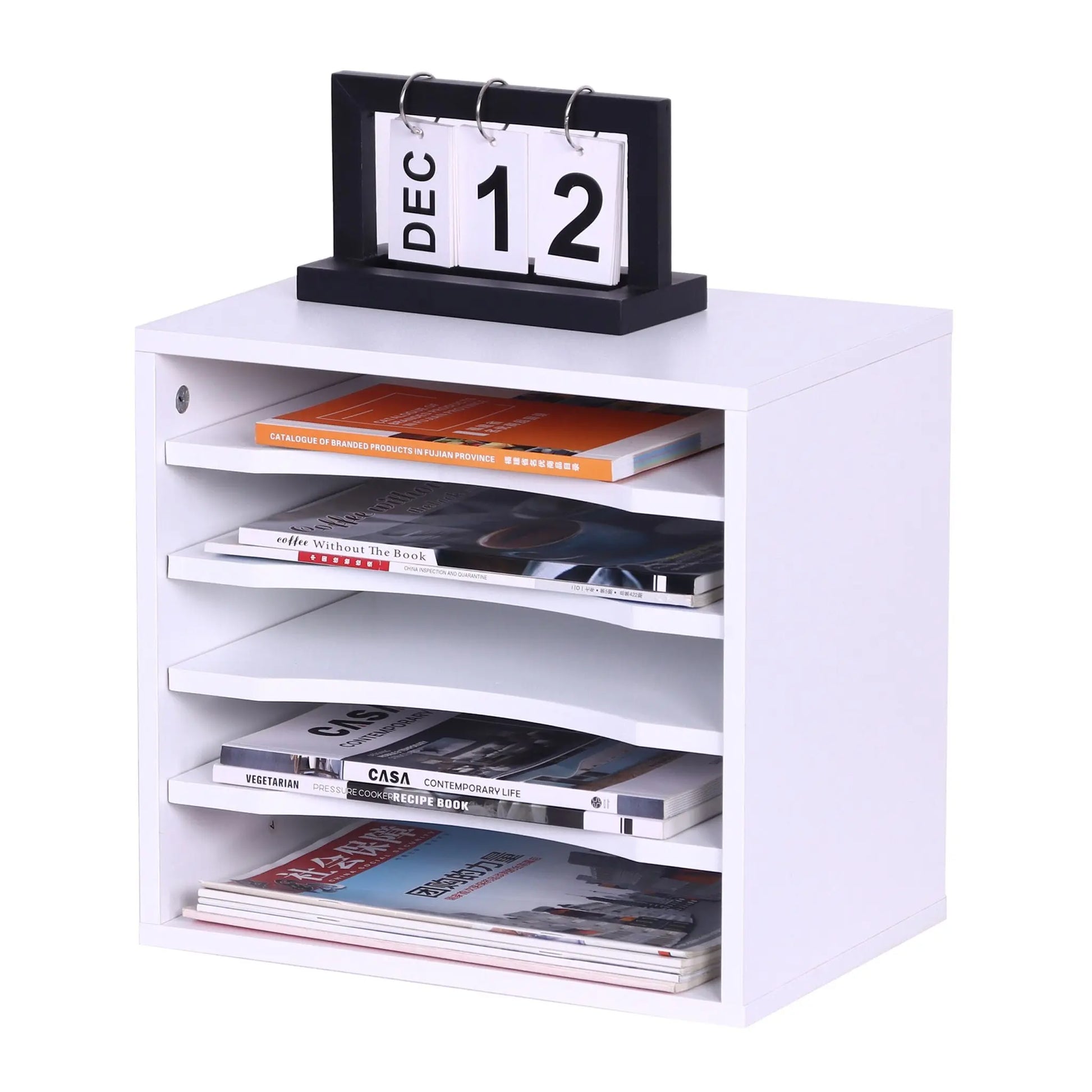 Dokumentenablage 5 Fächer Weiss von Relaxdays