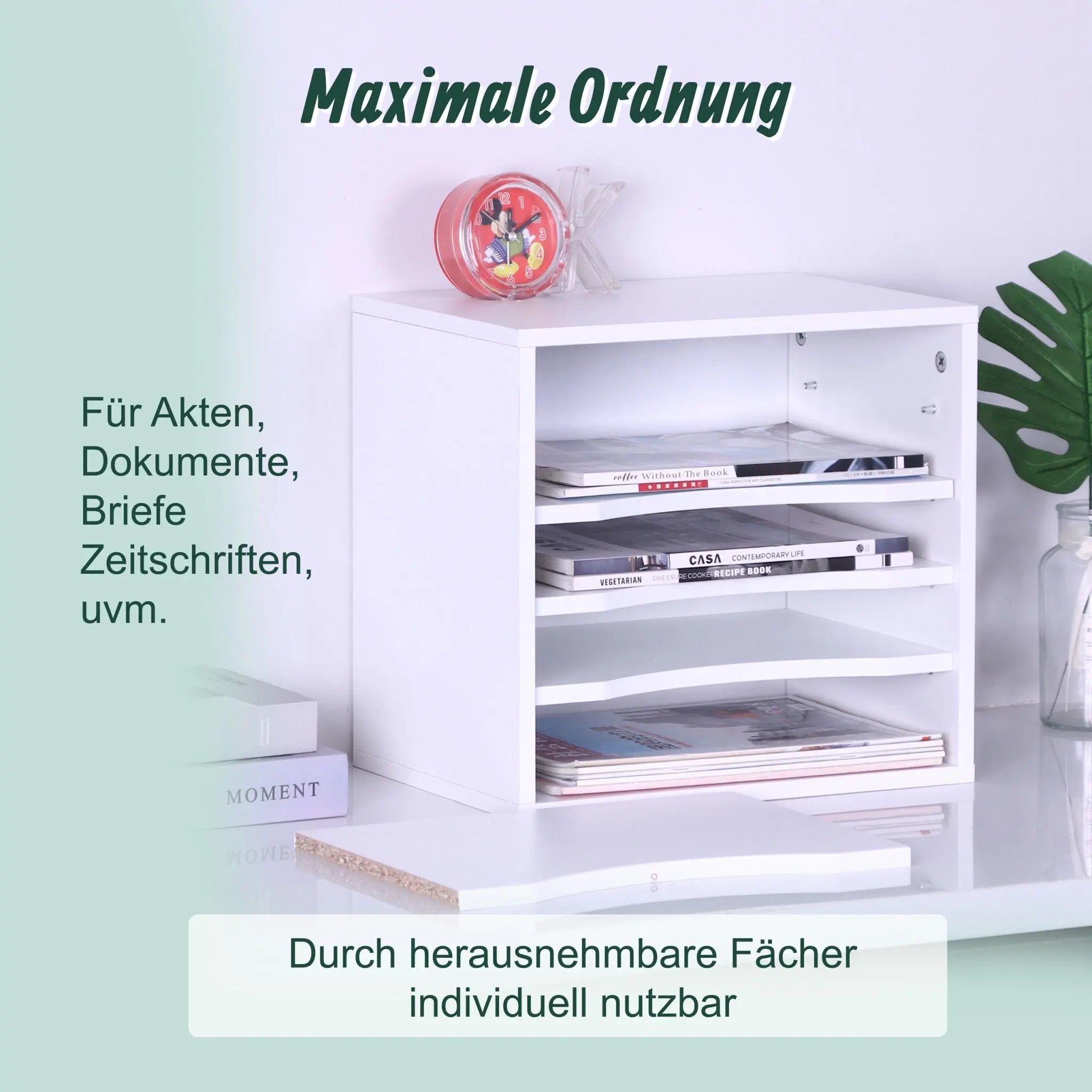 Dokumentenablage 5 Fächer Weiss von Relaxdays