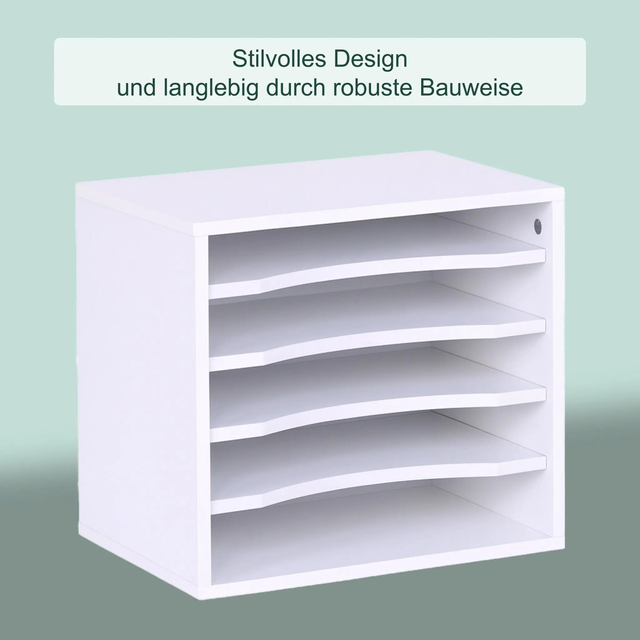 Dokumentenablage 5 Fächer Weiss von Relaxdays