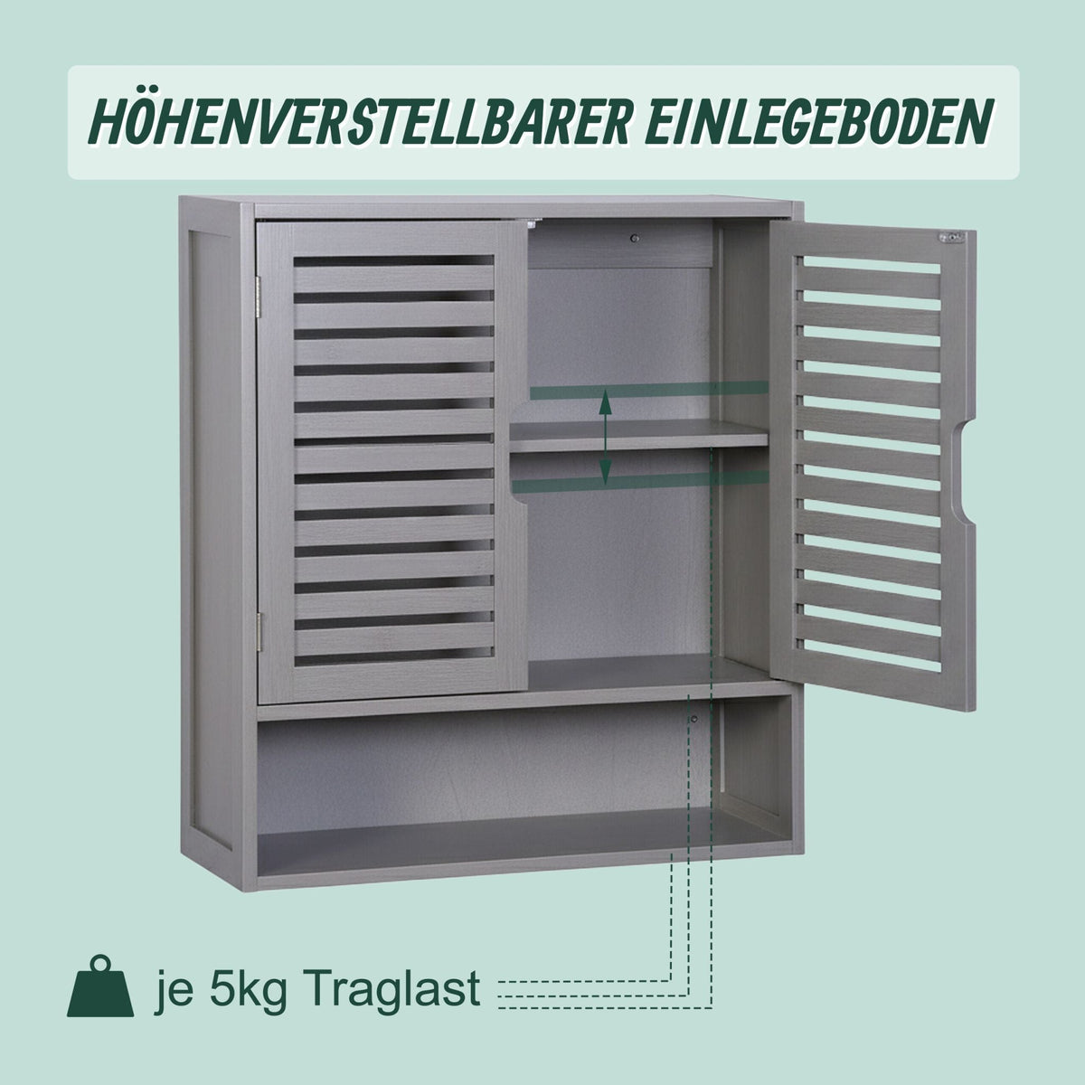 Hängeschrank Bad Grau von Relaxdays