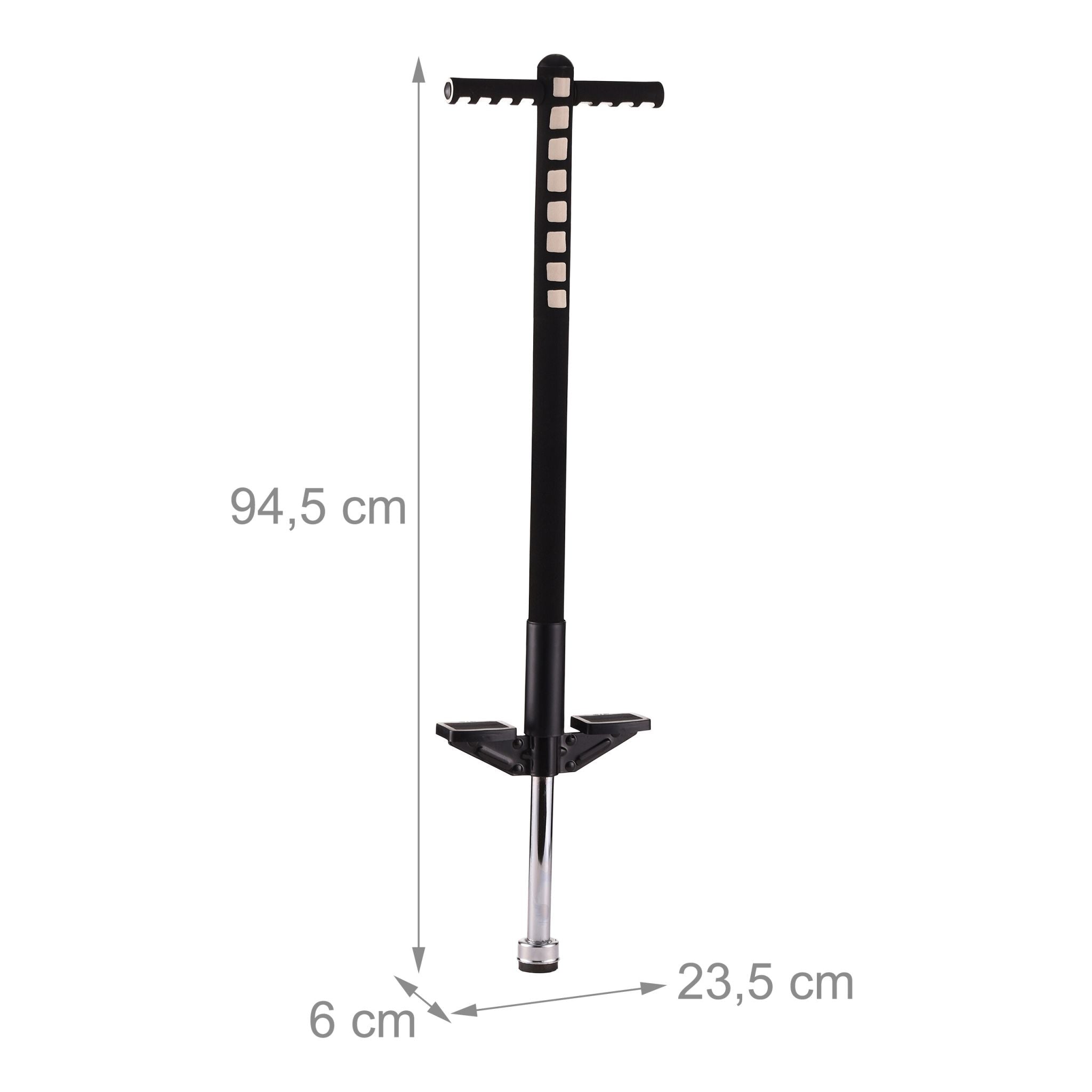 Pogo Stick für Kinder 35 kg Schwarz-Silber von Relaxdays