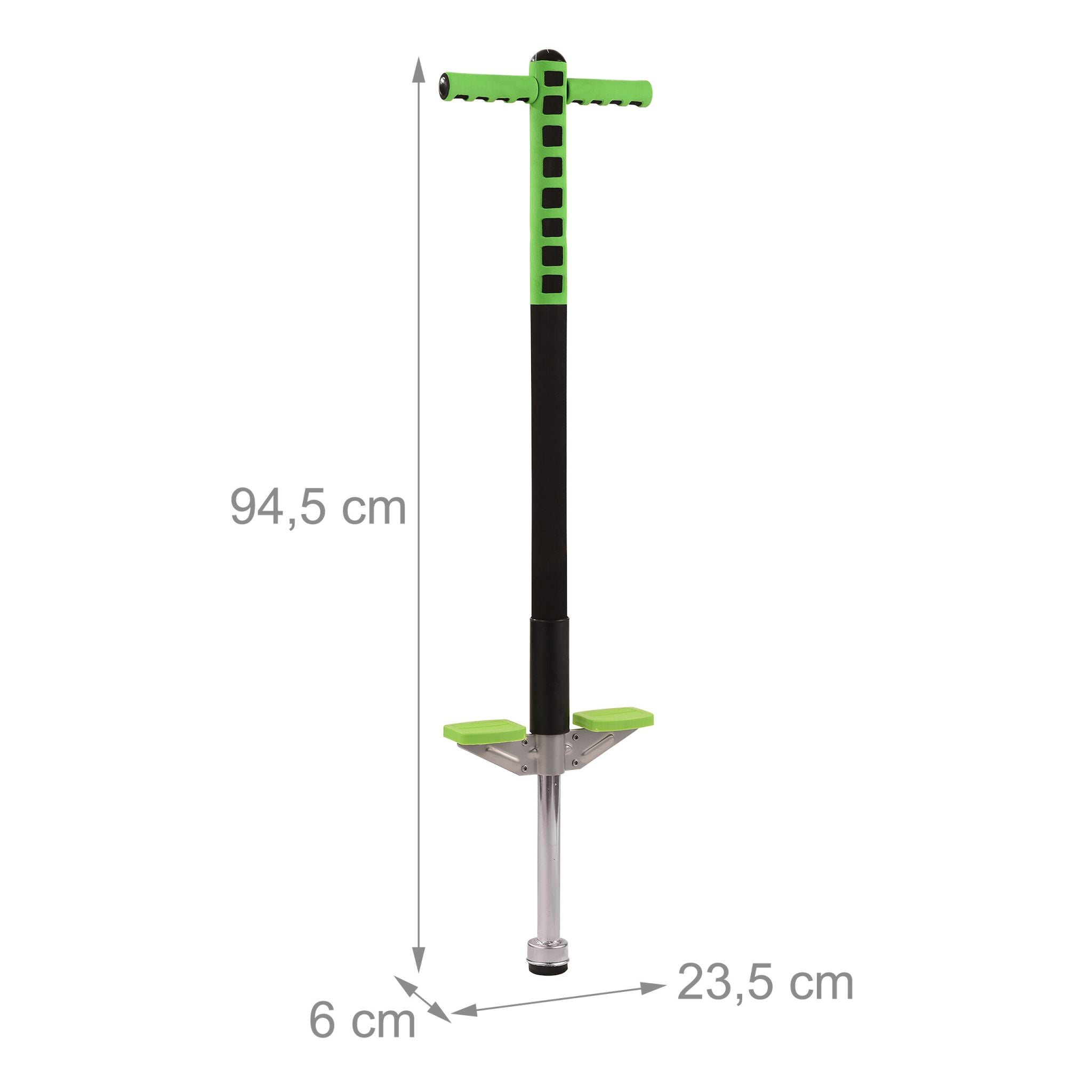 Pogo Stick für Kinder 35 kg Grün-Schwarz-Silber von Relaxdays