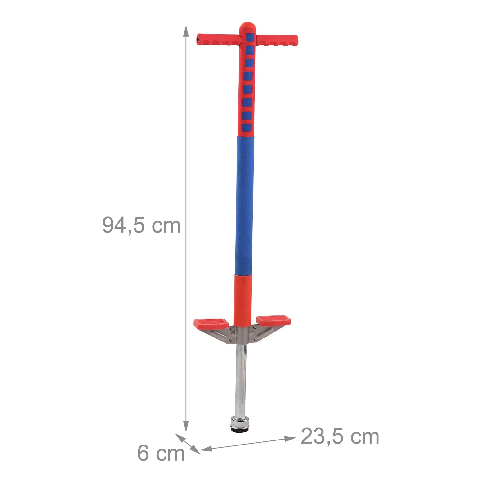Pogo Stick für Kinder 35 kg Blau-Rot-Silber von Relaxdays