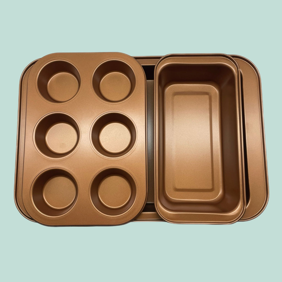 Backformen 3er-Set Kupfer von Relaxdays