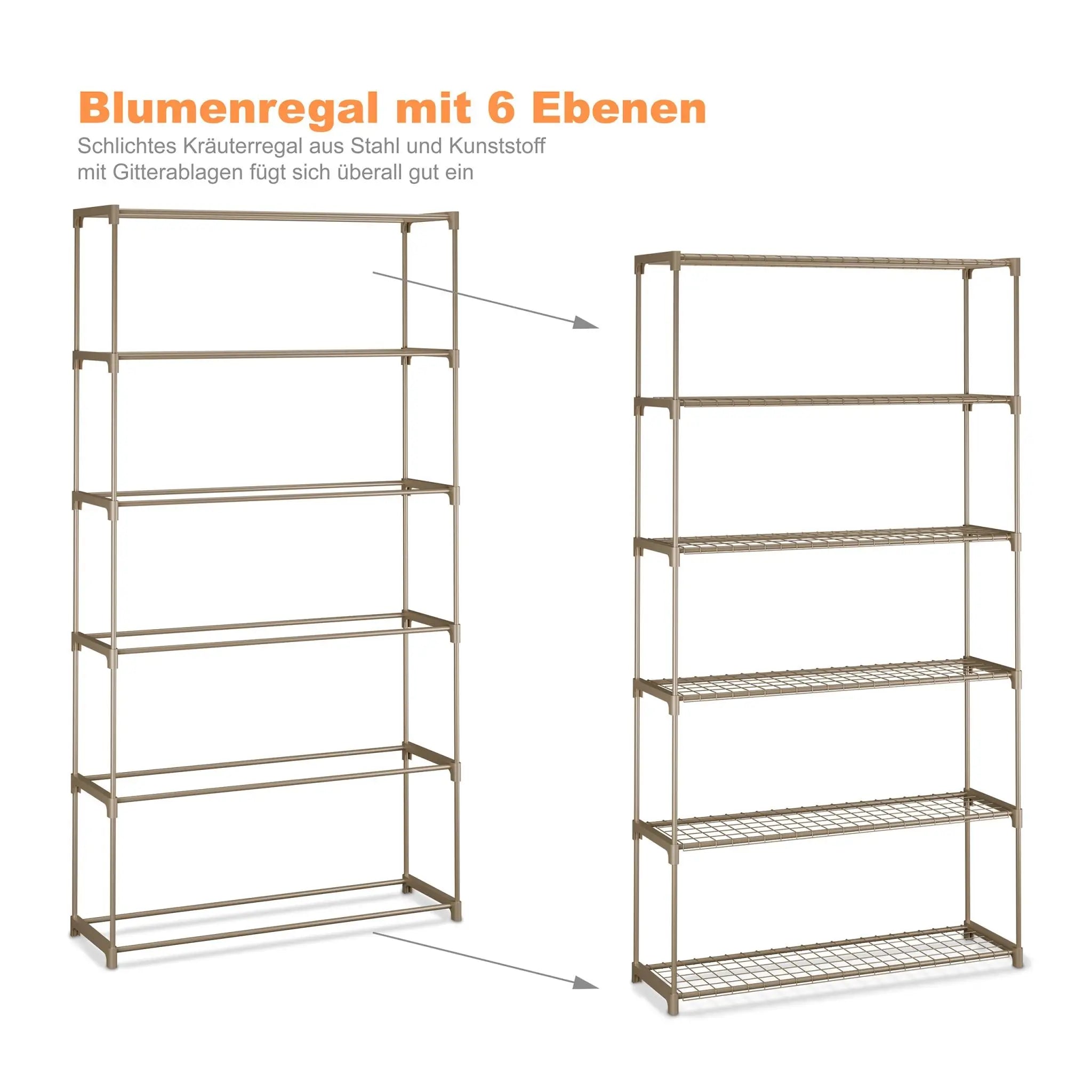 Blumenregal mit 6 Ebenen Braun von Relaxdays