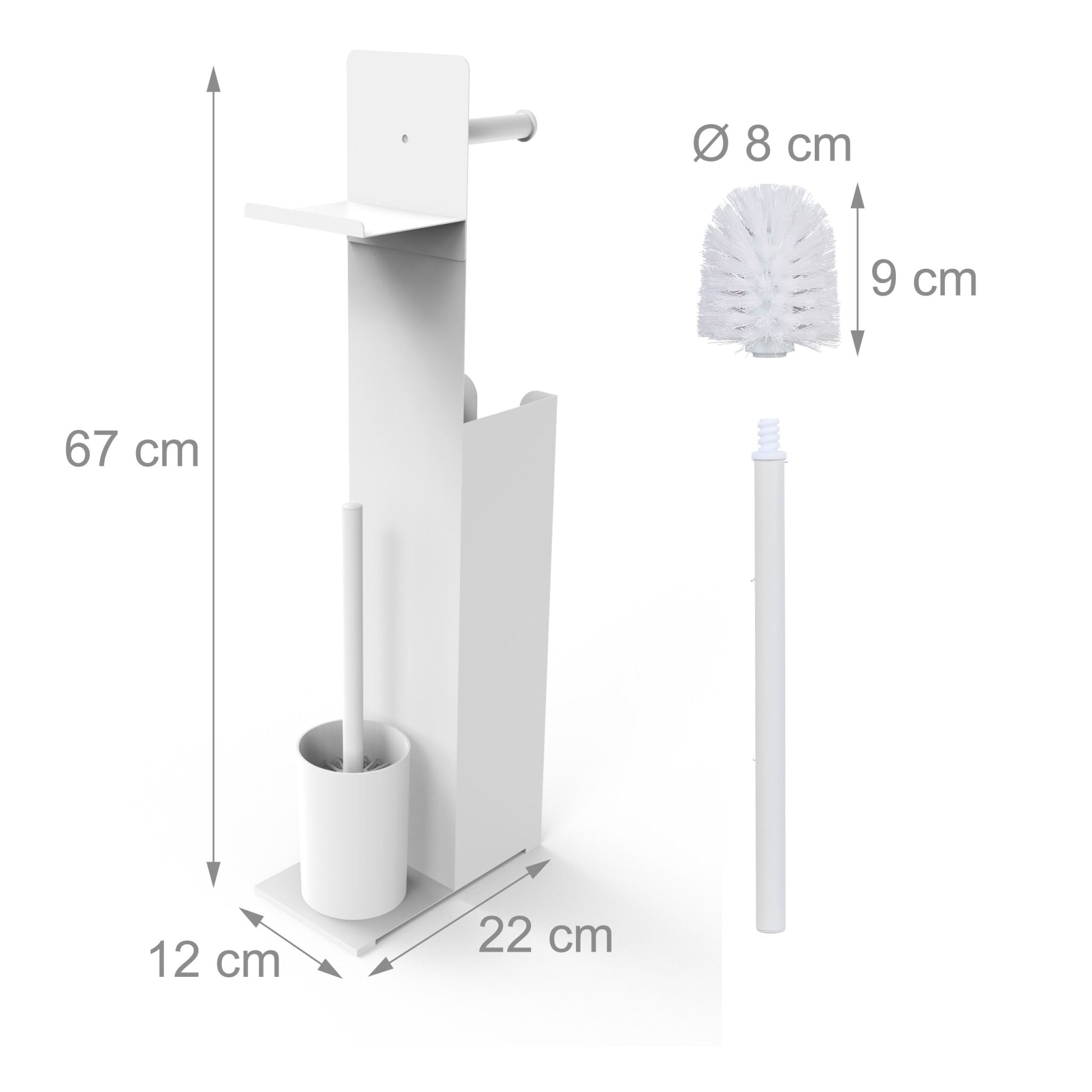 WC Garnitur mit Ersatzrollenhalter Weiss