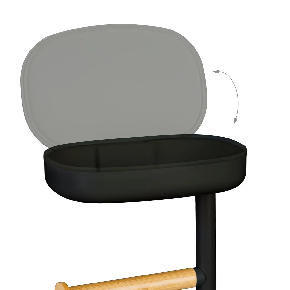 Toilettenpapierhalter mit Fach Hellbraun-Schwarz von Relaxdays
