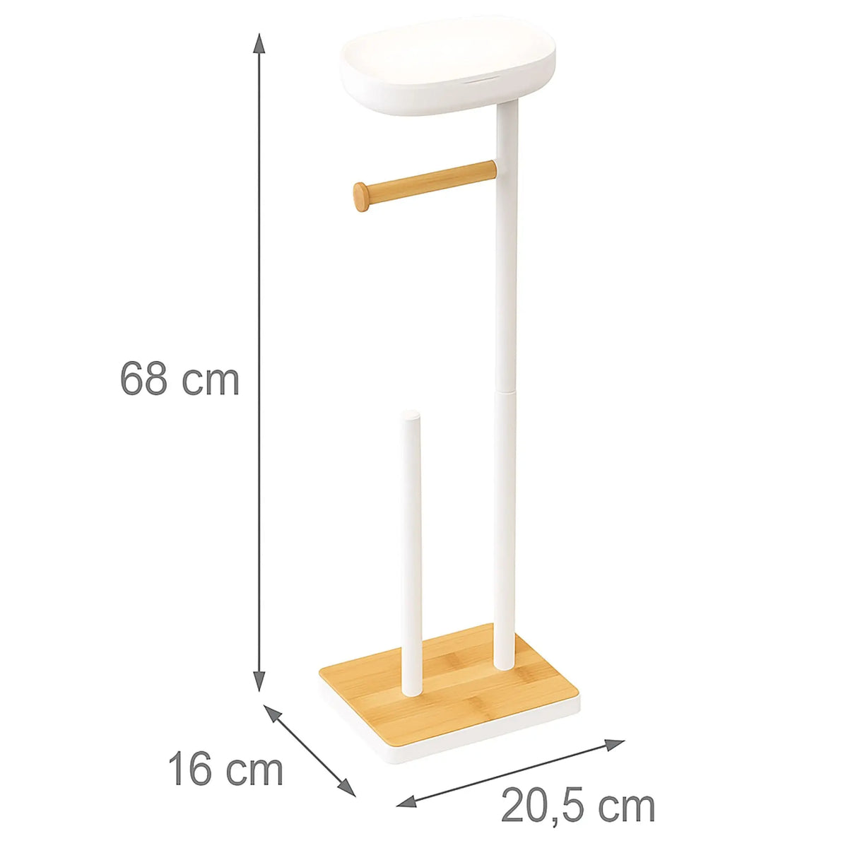 Toilettenpapierhalter mit Fach Weiss-Hellbraun von Relaxdays