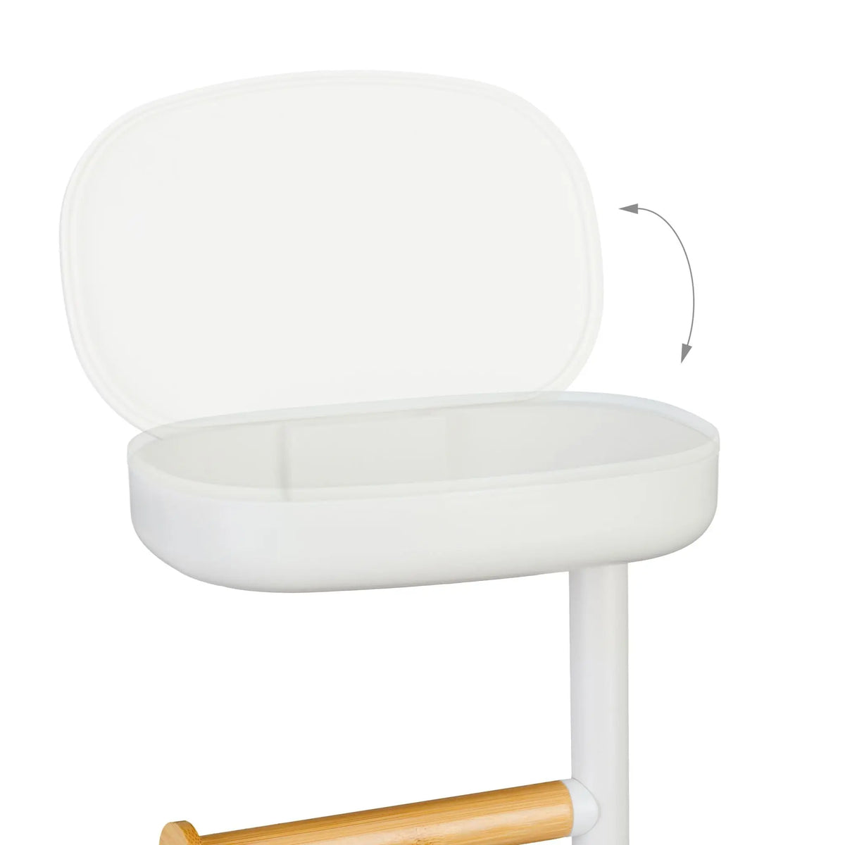 Toilettenpapierhalter mit Fach Weiss-Hellbraun von Relaxdays