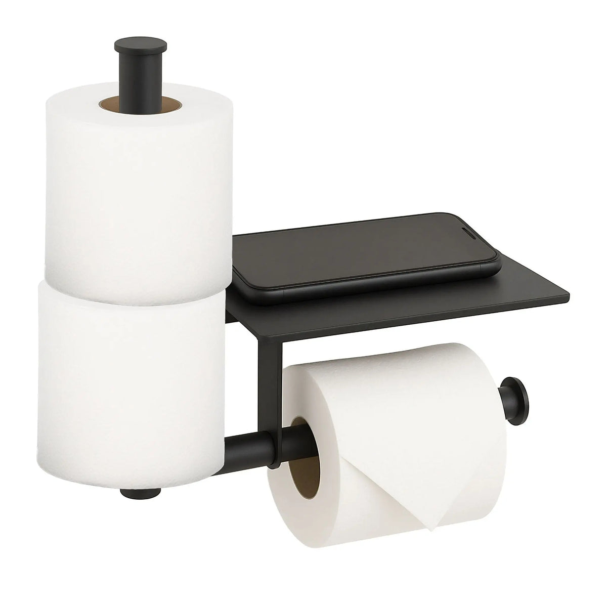 Wand-Toilettenpapierhalter ohne Bohren Schwarz von Relaxdays