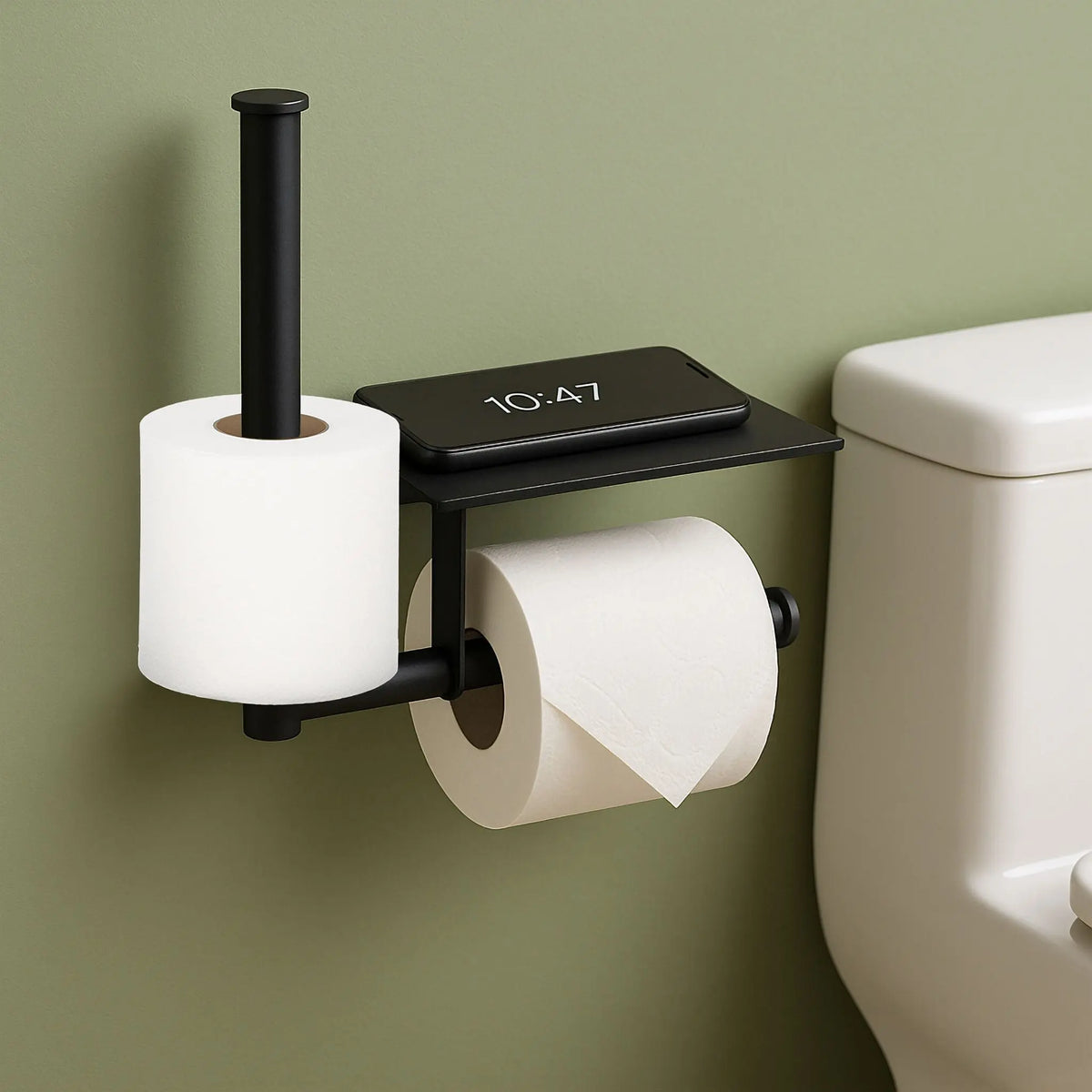 Wand-Toilettenpapierhalter ohne Bohren Schwarz von Relaxdays