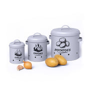 Kartoffel Aufbewahrungsbox 3er-Set Schwarz-Grau von Relaxdays