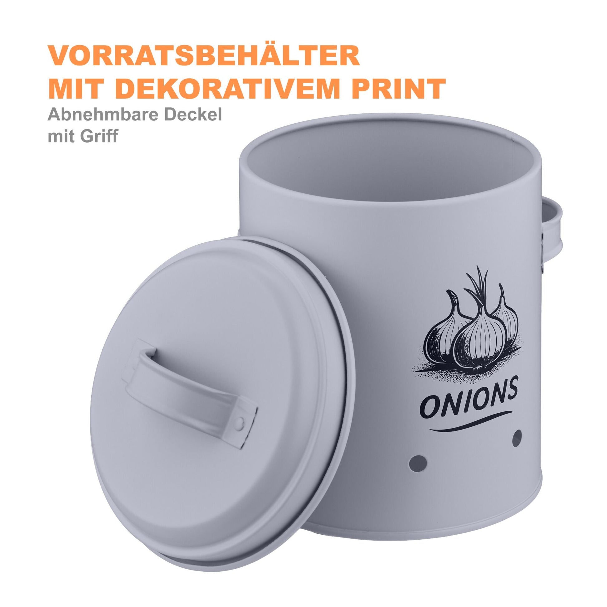 Kartoffel Aufbewahrungsbox 3er-Set Schwarz-Grau von Relaxdays