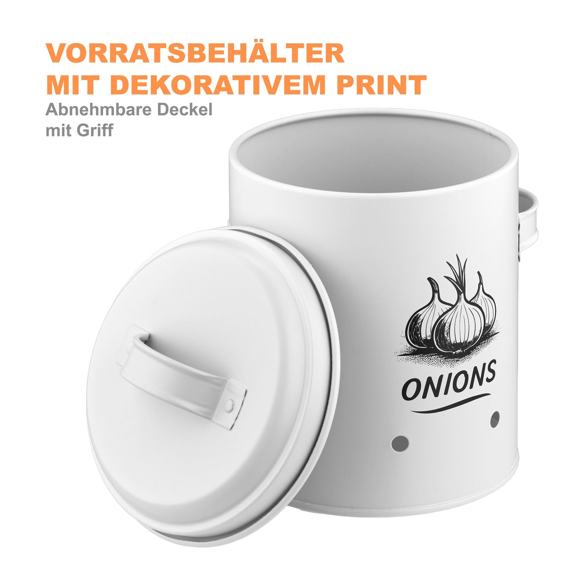 Kartoffel Aufbewahrungsbox 3er-Set Weiss-Schwarz von Relaxdays