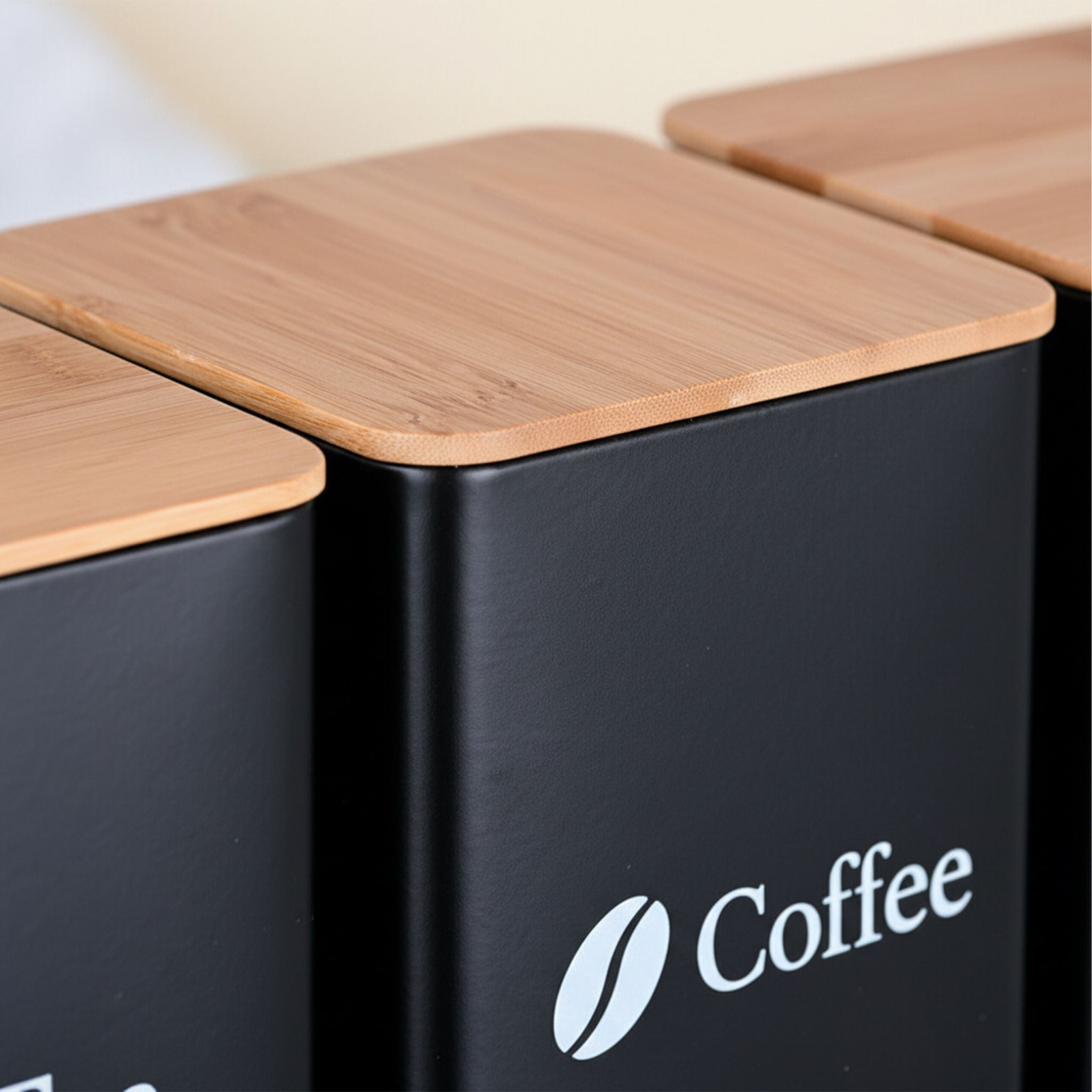 Vorratsdosen 3er-Set Kaffee Tee Zucker Weiss-Hellbraun-Schwarz von Relaxdays