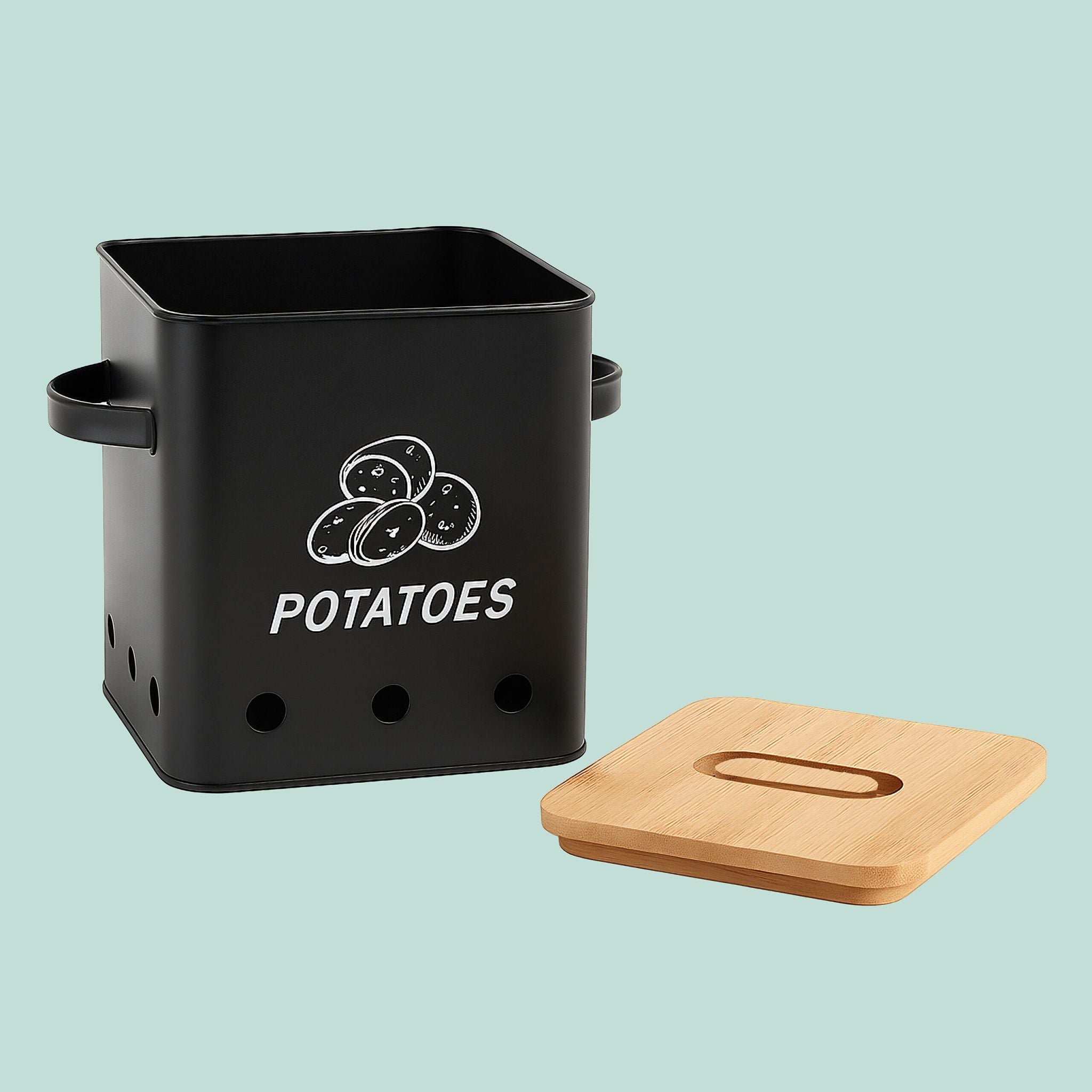 Kartoffel Aufbewahrungsbox 3er-Set Hellbraun-Schwarz von Relaxdays