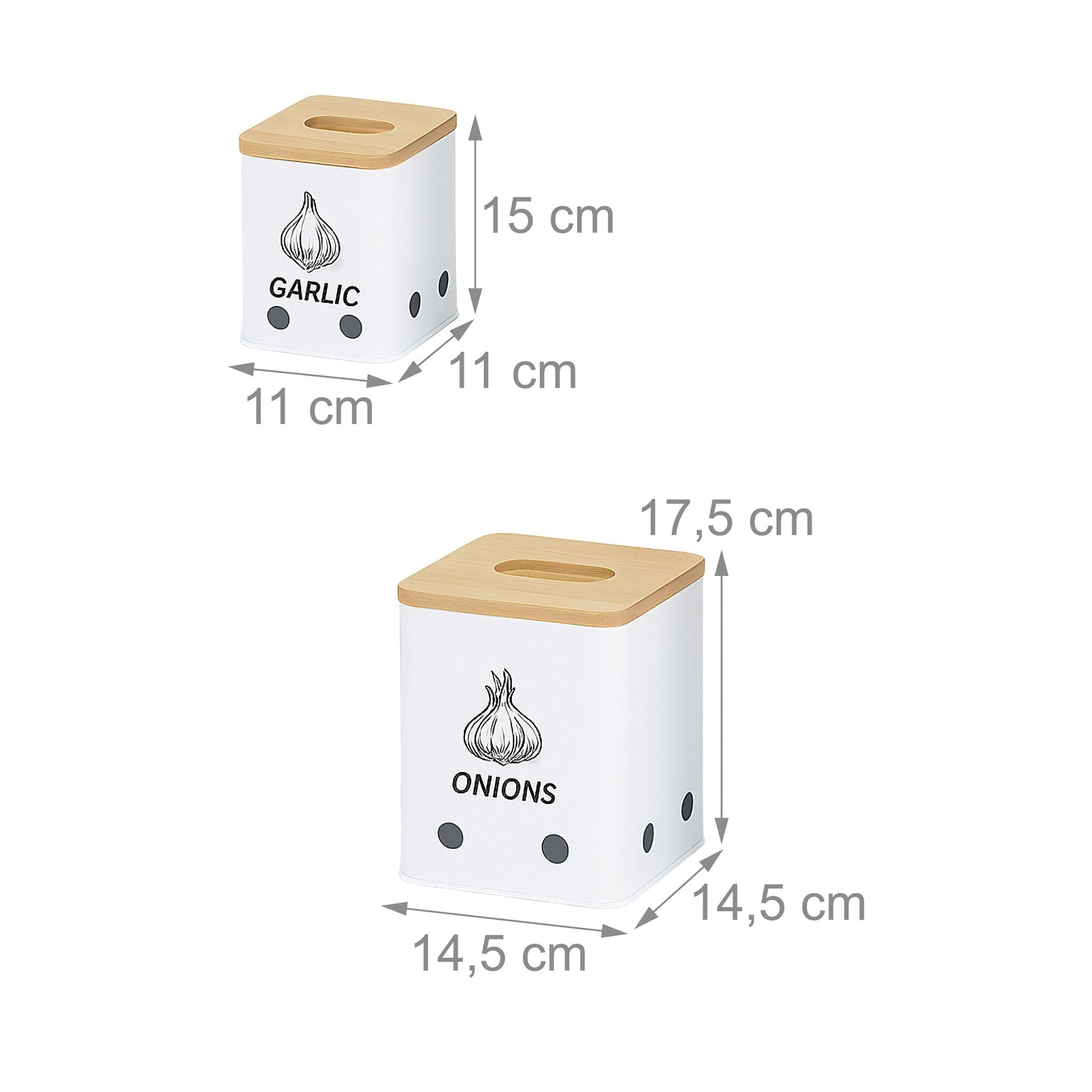 Kartoffel Aufbewahrungsbox 3er-Set Weiss-Hellbraun von Relaxdays