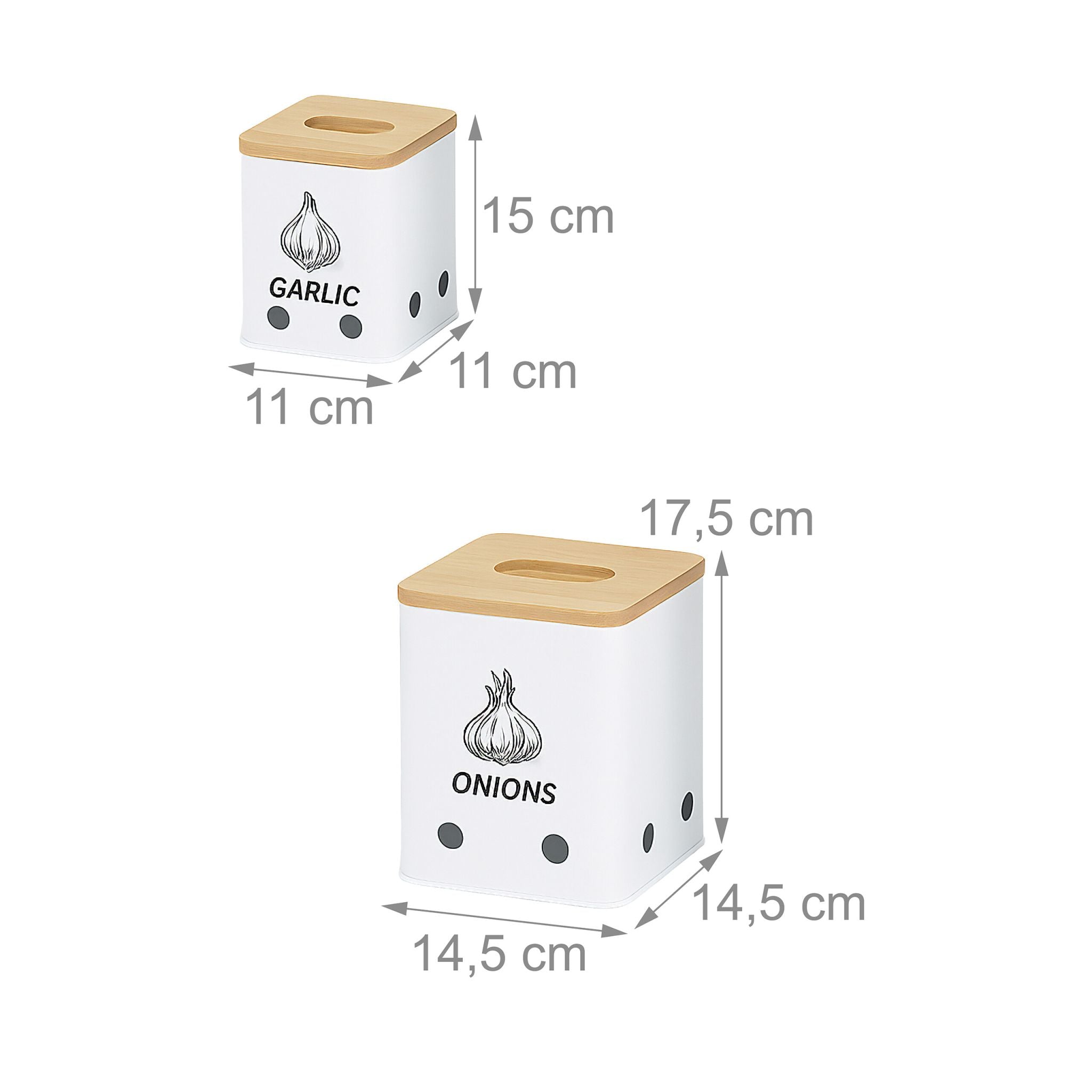 Kartoffel Aufbewahrungsbox 3er-Set Weiss-Hellbraun von Relaxdays