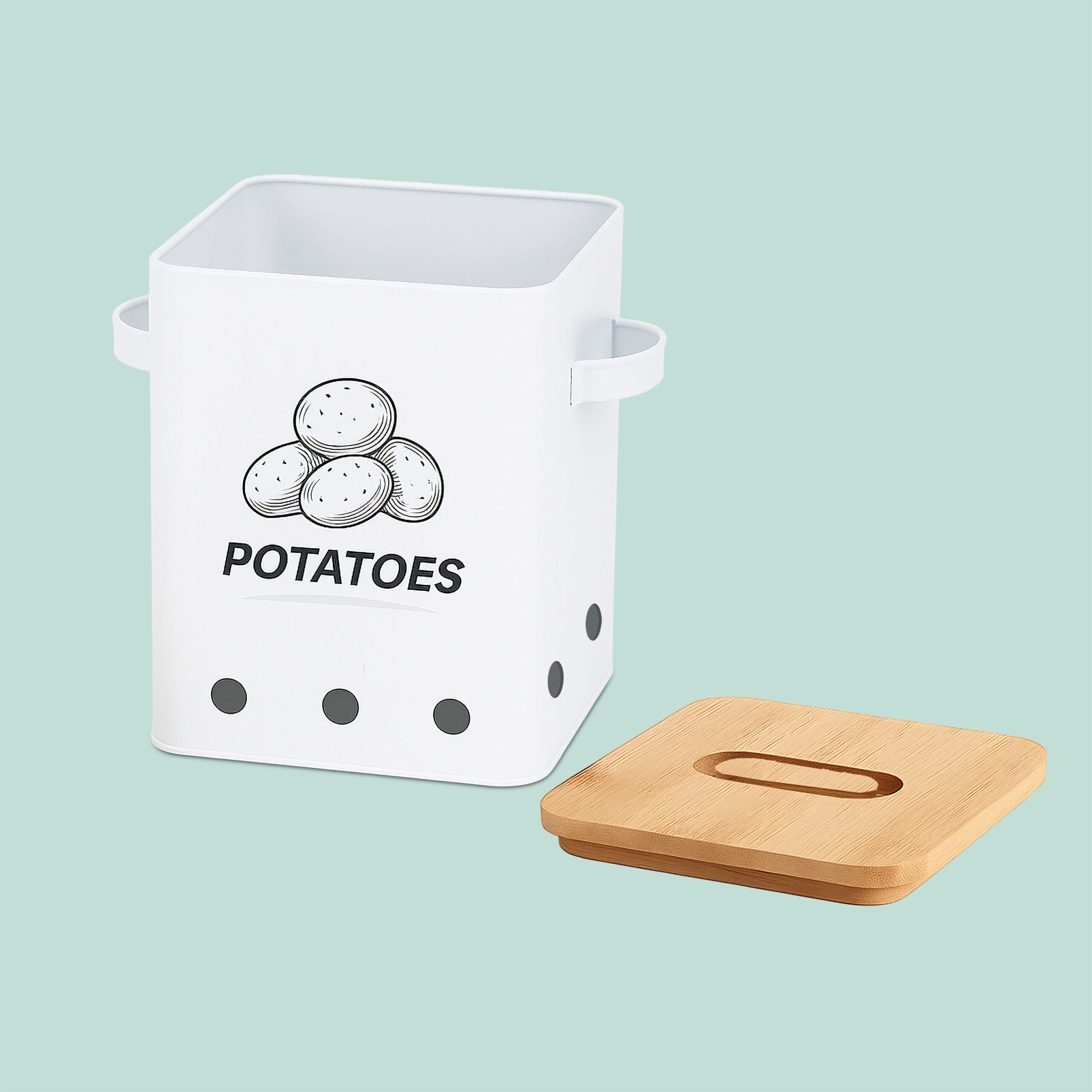 Kartoffel Aufbewahrungsbox 3er-Set Weiss-Hellbraun von Relaxdays