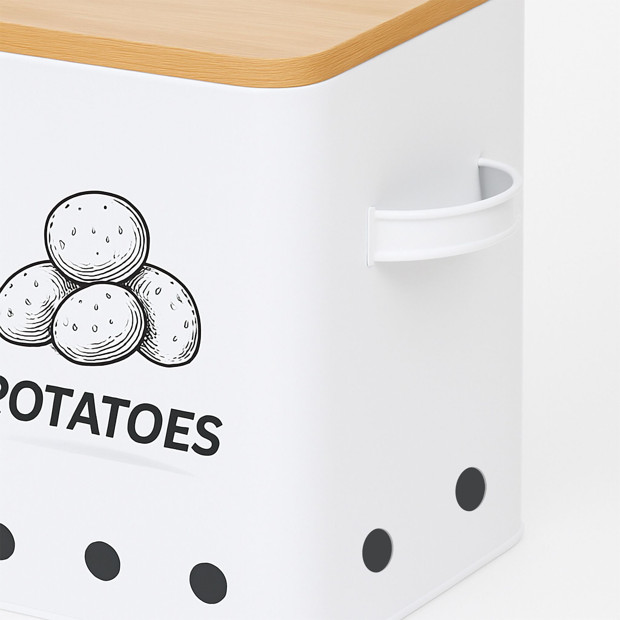 Kartoffel Aufbewahrungsbox 3er-Set Weiss-Hellbraun von Relaxdays
