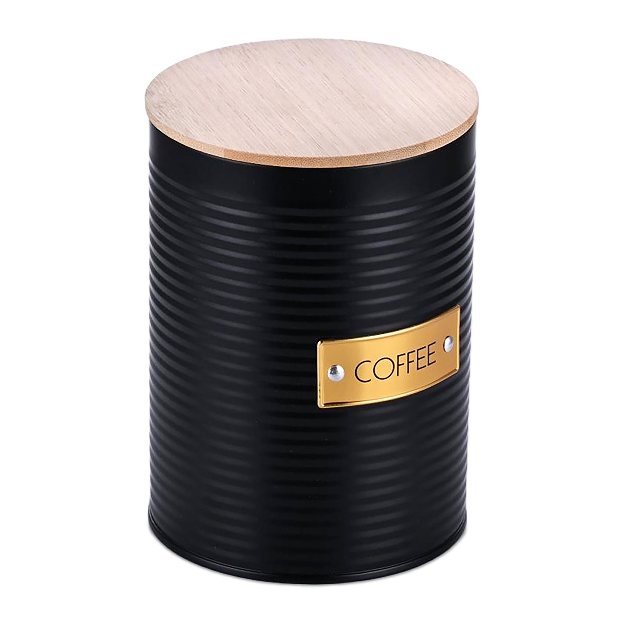 Kaffeedose mit Bambusdeckel Gold-Hellbraun-Schwarz von Relaxdays