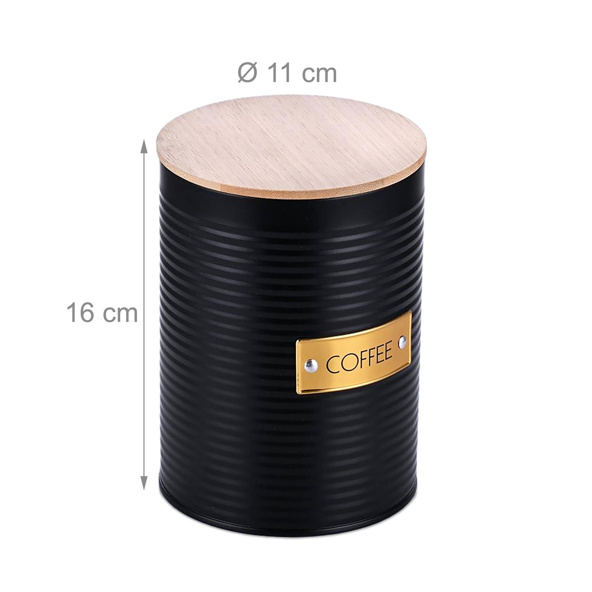 Kaffeedose mit Bambusdeckel Gold-Hellbraun-Schwarz von Relaxdays