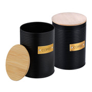 Kaffeedose mit Bambusdeckel Gold-Hellbraun-Schwarz von Relaxdays