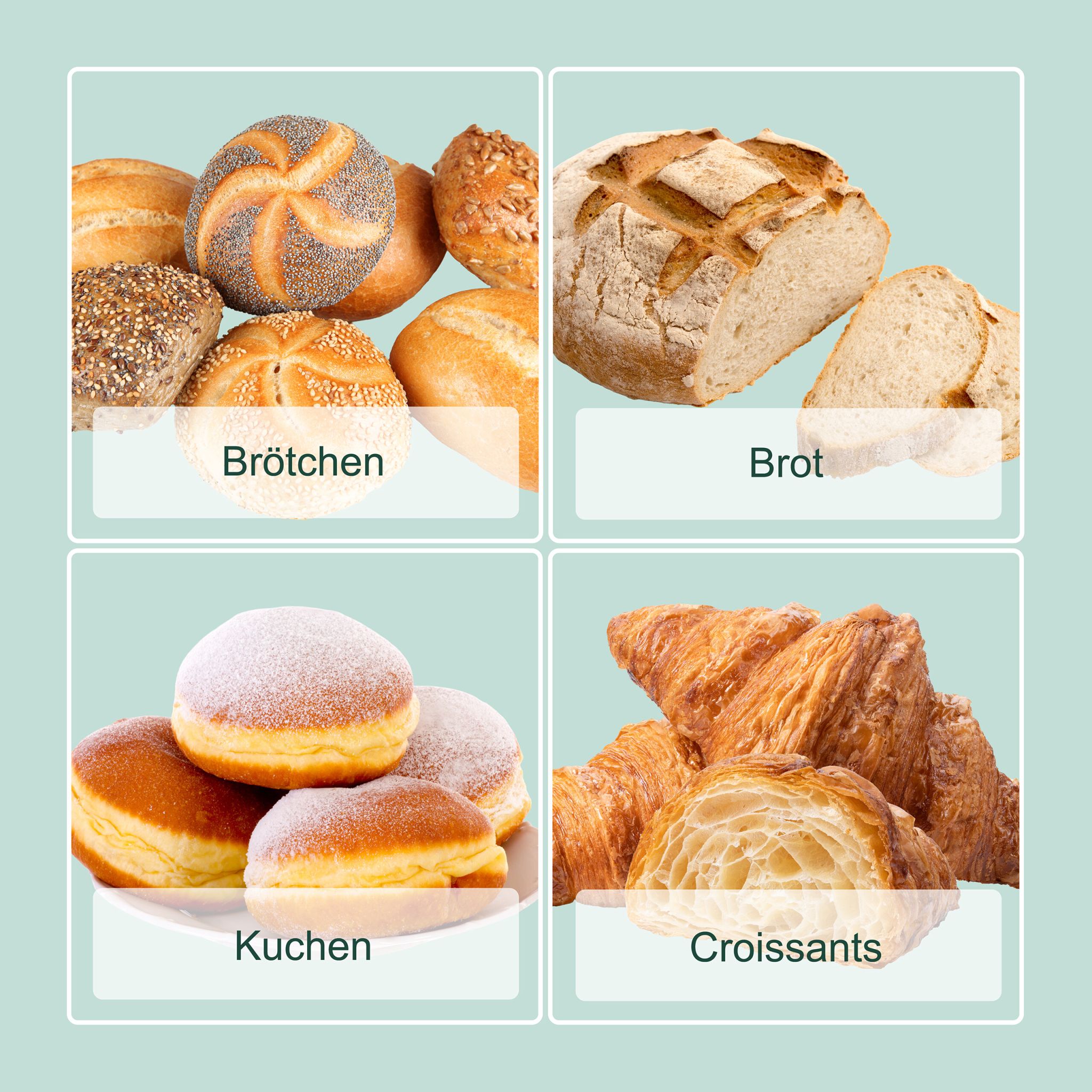 Brotkasten mit Bambusdeckel Retro-Design Weiss-Dunkelblau-Hellbraun von Relaxdays