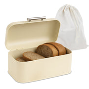 Brotkasten mit Deckel und Brotbeutel Beige-Hellbraun von Relaxdays