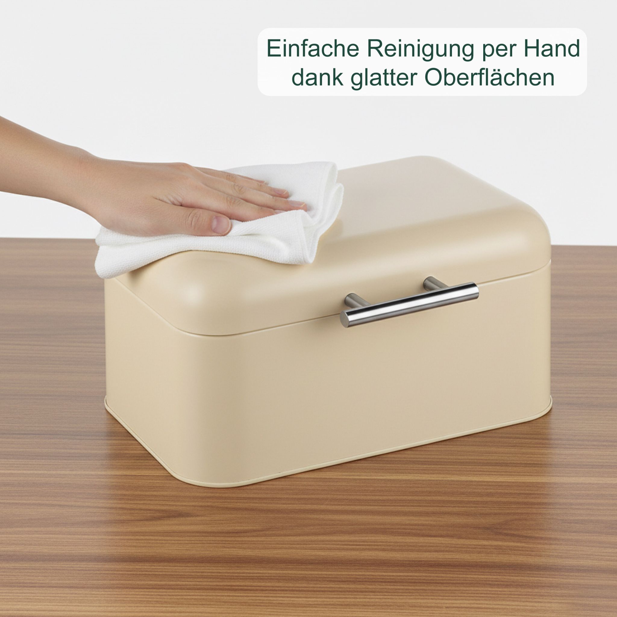 Brotkasten mit Deckel und Brotbeutel Beige-Hellbraun von Relaxdays