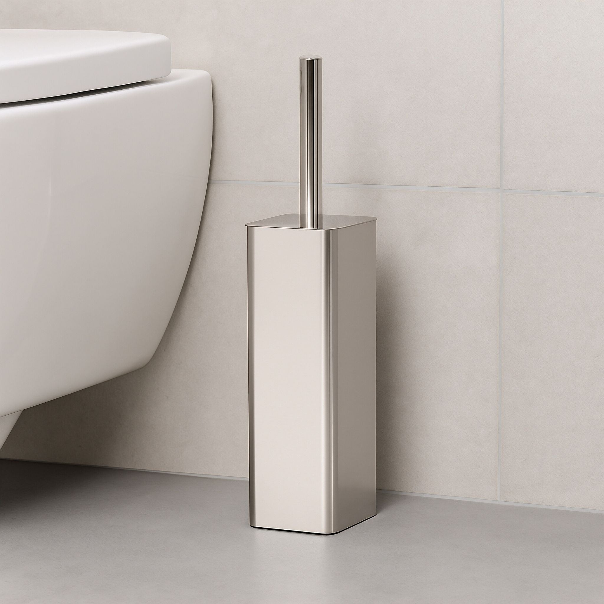 WC-Bürstenhalter mit Klobürste Edelstahl Silber