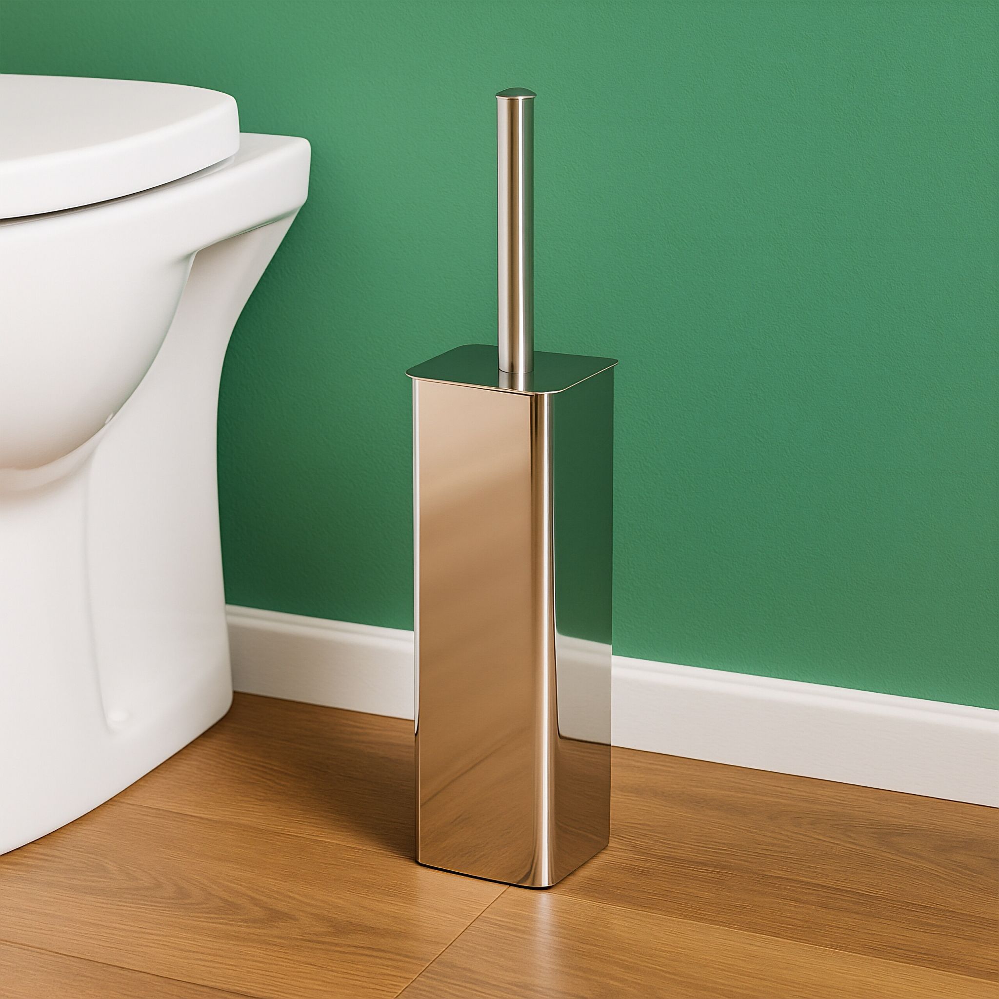 WC-Bürstenhalter mit Klobürste Edelstahl Silber