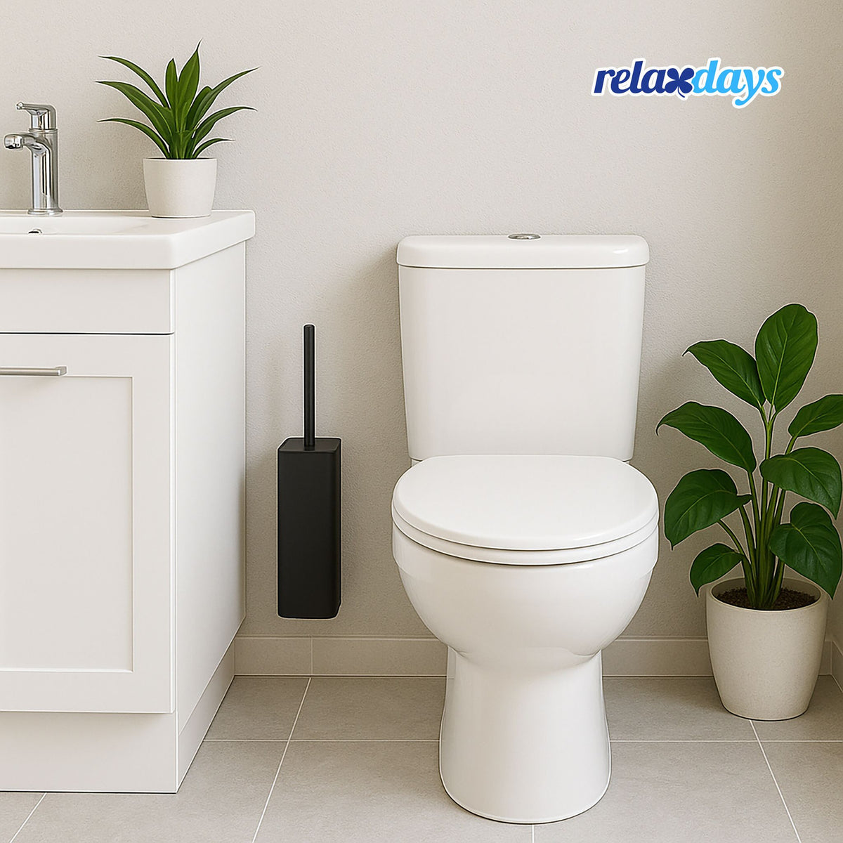 Toilettenbürste zur Wandmontage Schwarz von Relaxdays