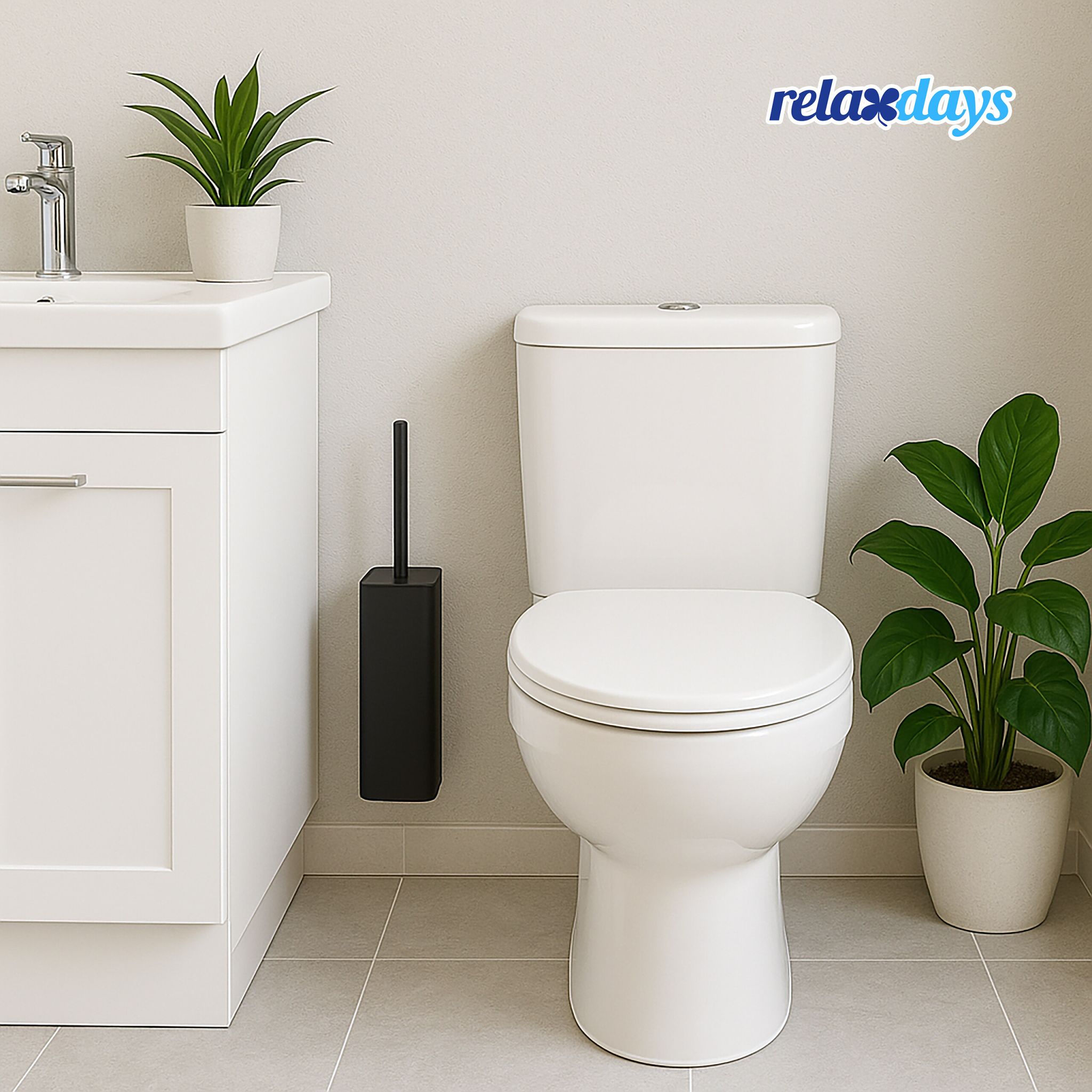 Toilettenbürste zur Wandmontage Schwarz von Relaxdays