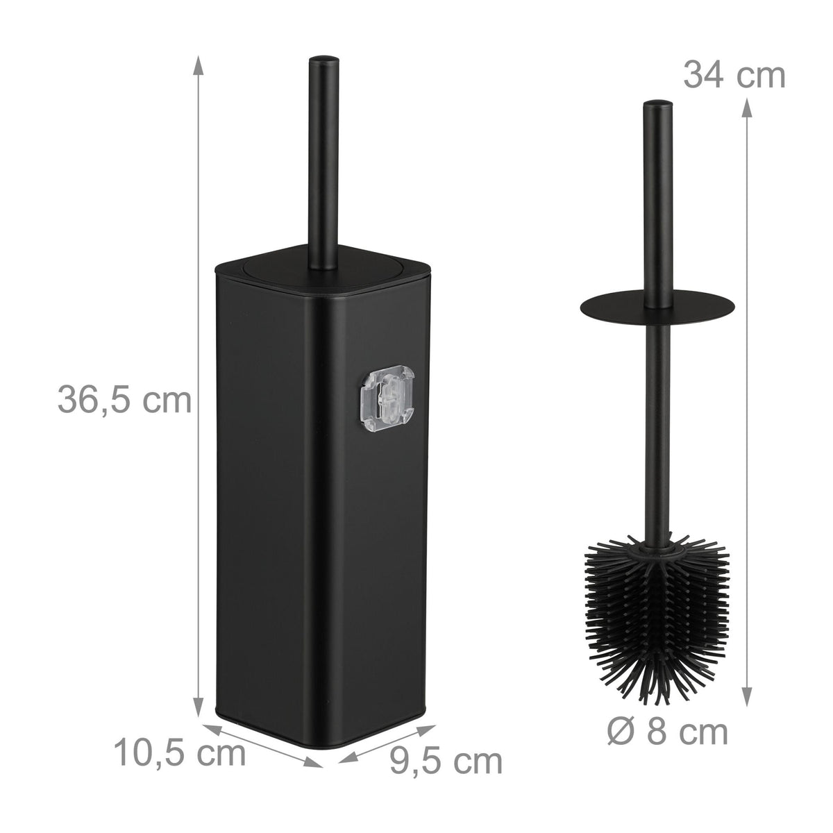 Toilettenbürste zur Wandmontage Schwarz von Relaxdays