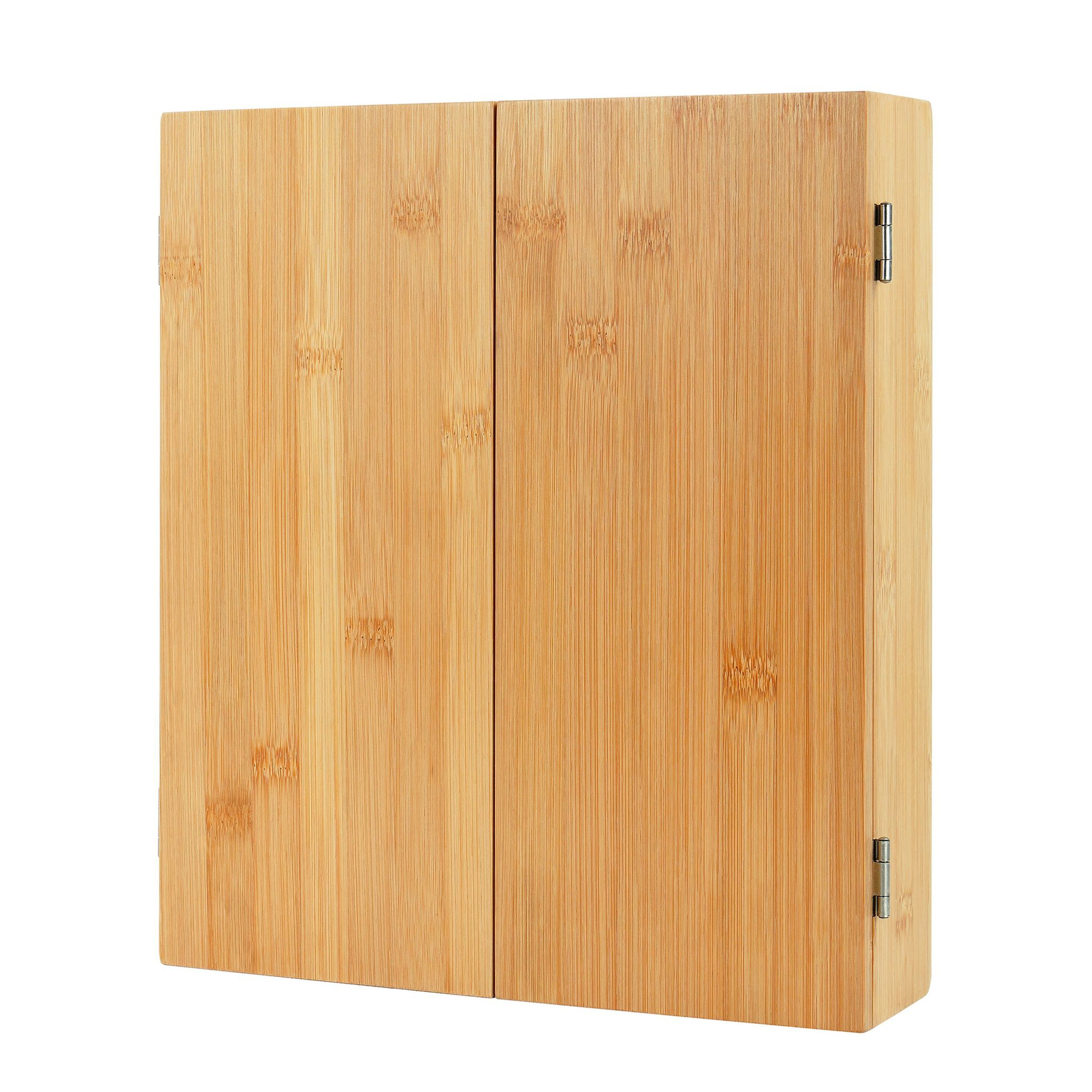 Teebox Bambus 9 Fächer Hellbraun von Relaxdays