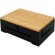 Kabelbox mit Magnetdeckel Bambus Hellbraun-Schwarz von Relaxdays